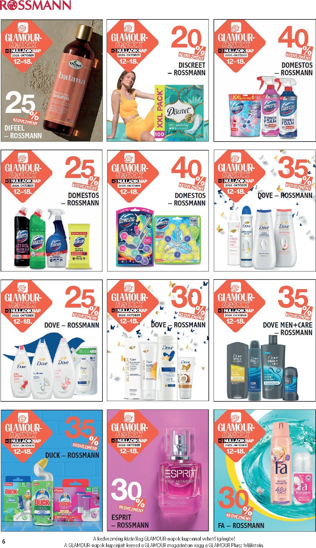 rossmann - Rossmann - Glamour-napok hirdetmény a következő hétre hétfőtől 2026.10.12.-tól vasárnaptól 2026.10.18.-ig - page: 6