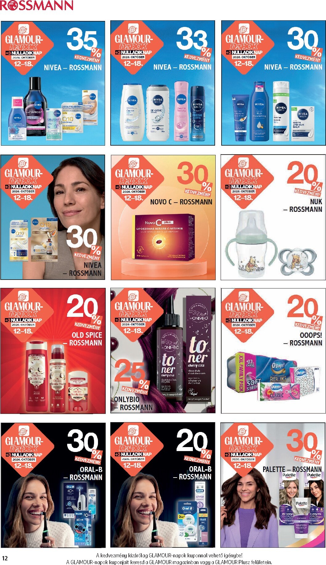 rossmann - Rossmann - Glamour-napok hirdetmény a következő hétre hétfőtől 2026.10.12.-tól vasárnaptól 2026.10.18.-ig - page: 12