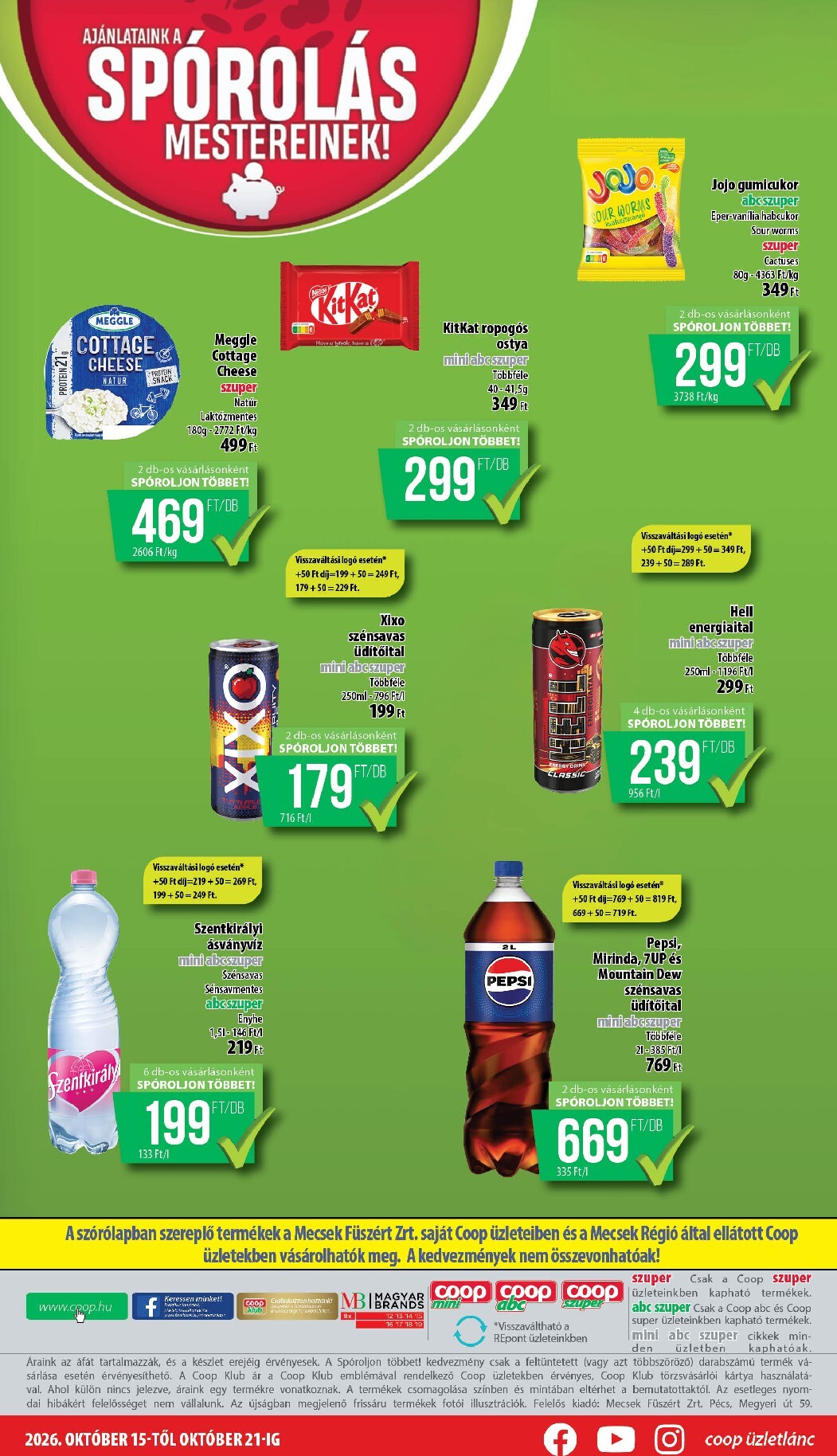 coop - A jövőbeli Coop - Mecsek akciós újság csütörtöktől 2026.10.15.-tól szerdától 2026.10.21.-ig érvényes. - page: 8