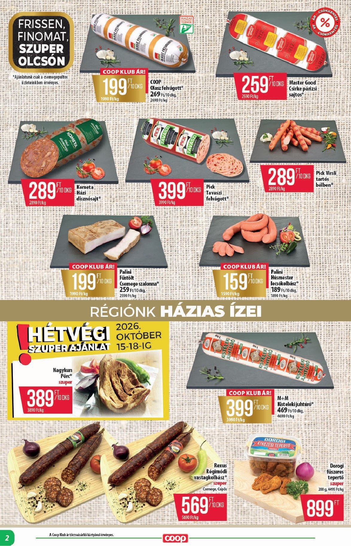 coop - A jövőbeli Coop - Alföld akciós újság csütörtöktől 2026.10.15.-tól szerdától 2026.10.21.-ig érvényes. - page: 2