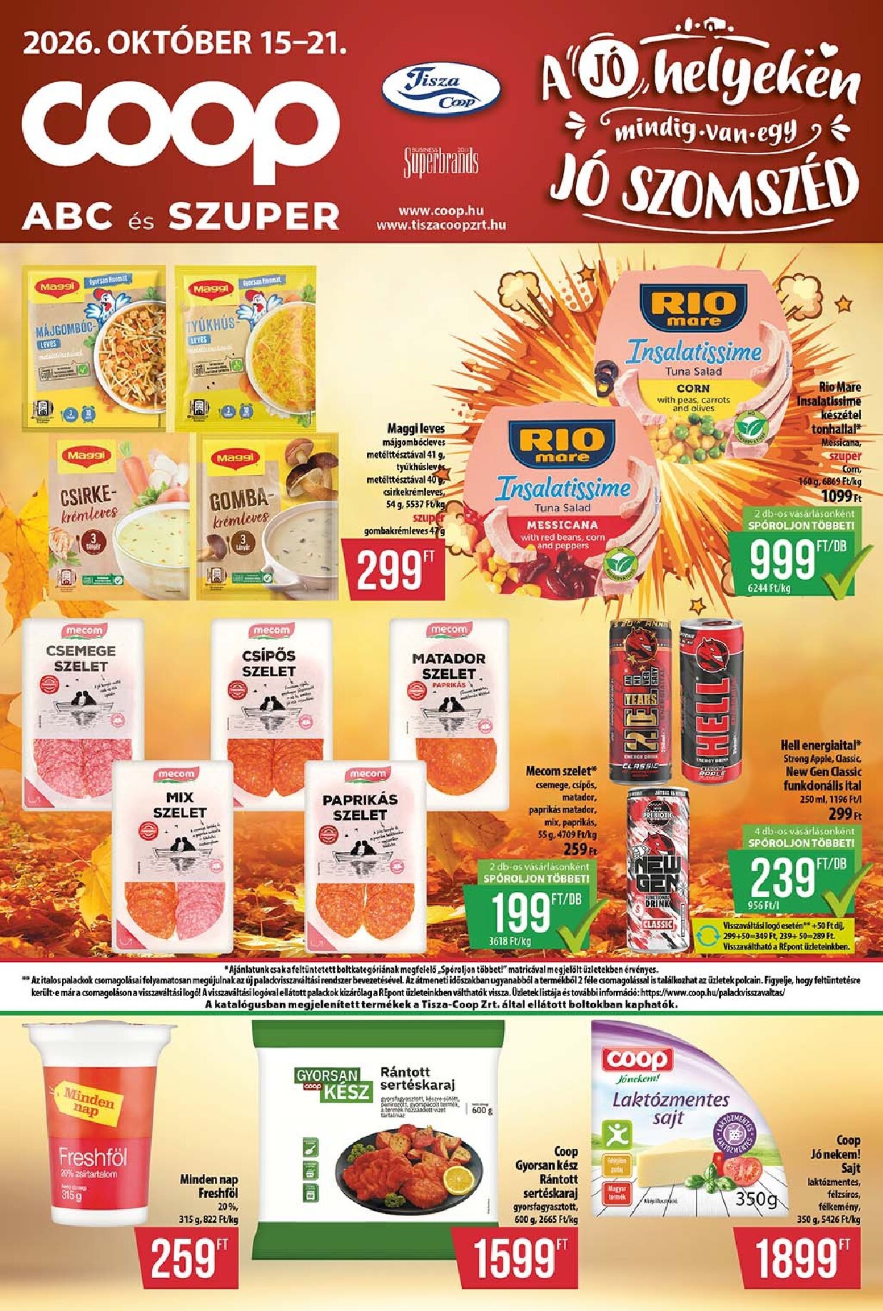 coop - A jövőbeli Coop - Abc-Szuper akciós újság csütörtöktől 2026.10.15.-tól szerdától 2026.10.21.-ig érvényes. - page: 1