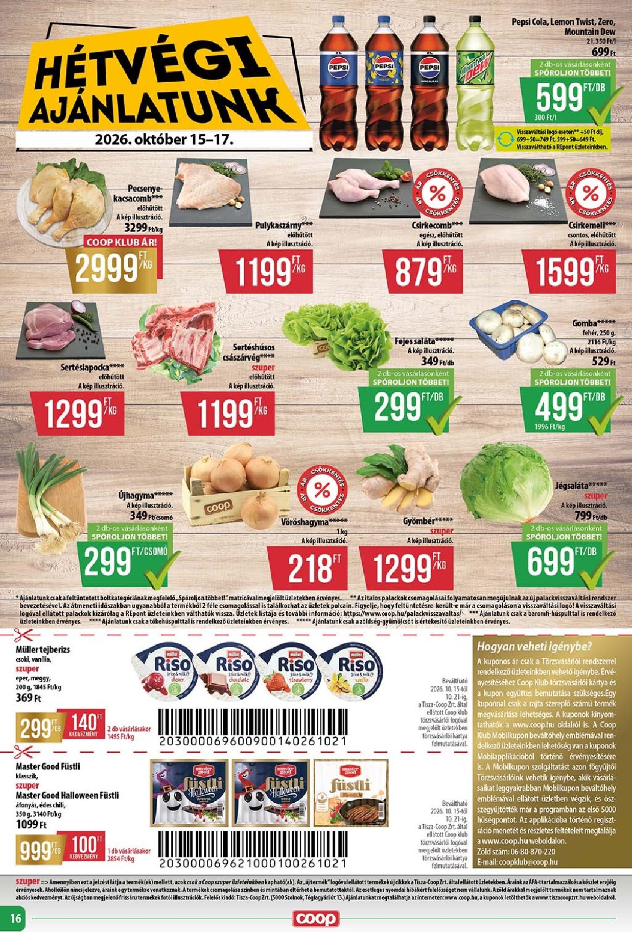 coop - A jövőbeli Coop - Abc-Szuper akciós újság csütörtöktől 2026.10.15.-tól szerdától 2026.10.21.-ig érvényes. - page: 16