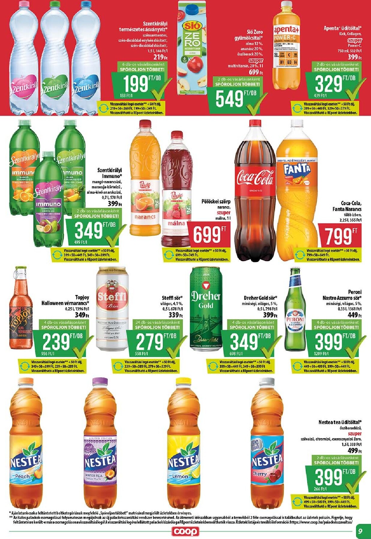 coop - A jövőbeli Coop - Abc-Szuper akciós újság csütörtöktől 2026.10.15.-tól szerdától 2026.10.21.-ig érvényes. - page: 9