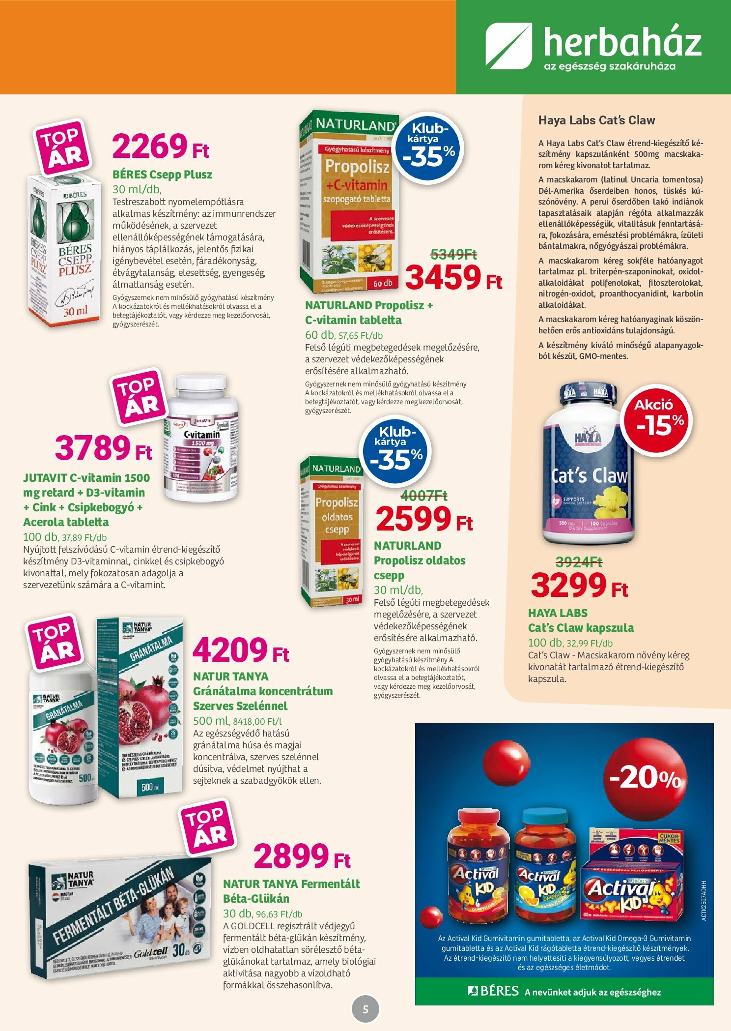 herbahaz - Herbaház akciós újság, érvényes 09.01. - 10.05. - page: 5
