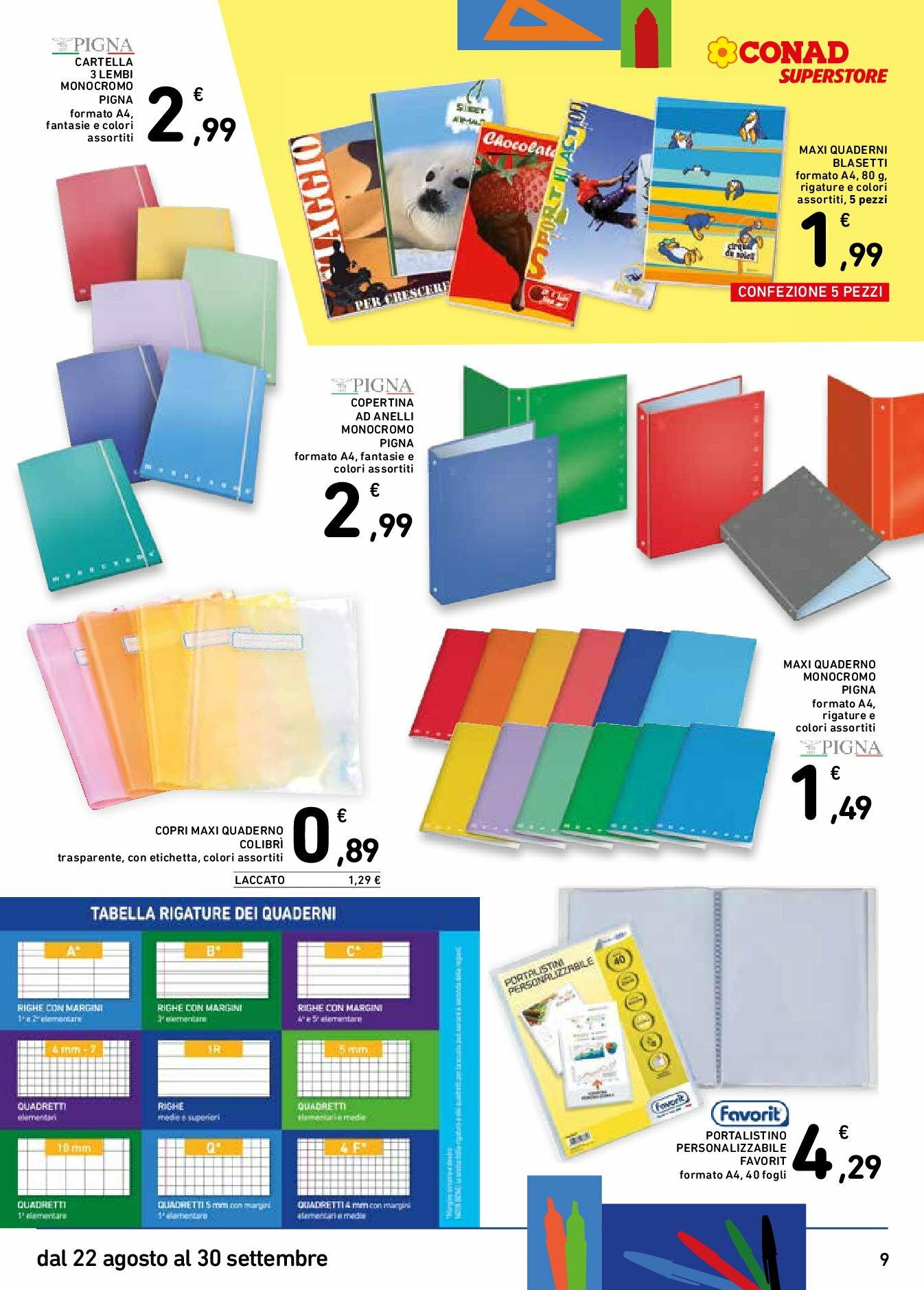 conad-superstore - Volantino Conad Superstore - Catalogo Scuola valido dal 22/08 al 30/09 - page: 9