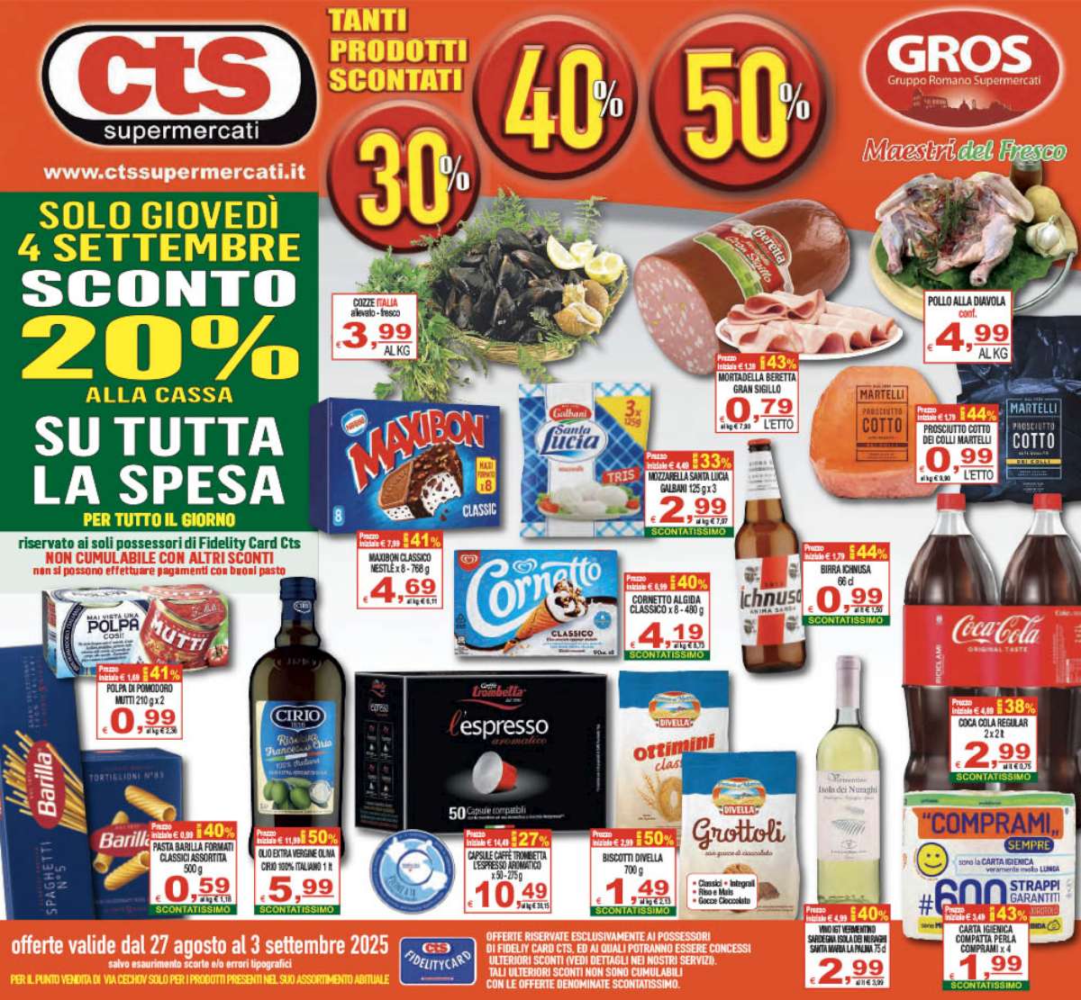 cts-supermercati - Volantino CTS supermercati valido dal 27/08 al 03/09