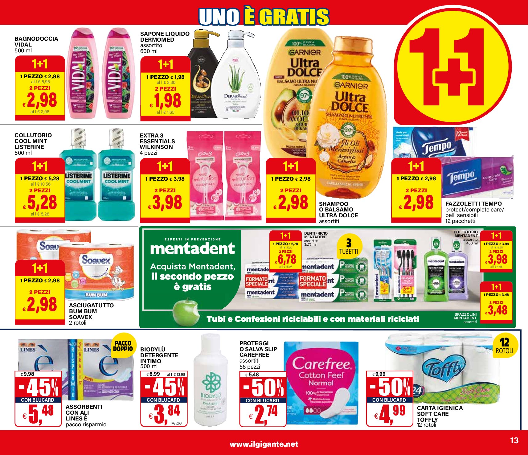 il-gigante - Volantino Il Gigante - 1+1 Uno è Gratis valido dal 04/09 al 17/09 - page: 13