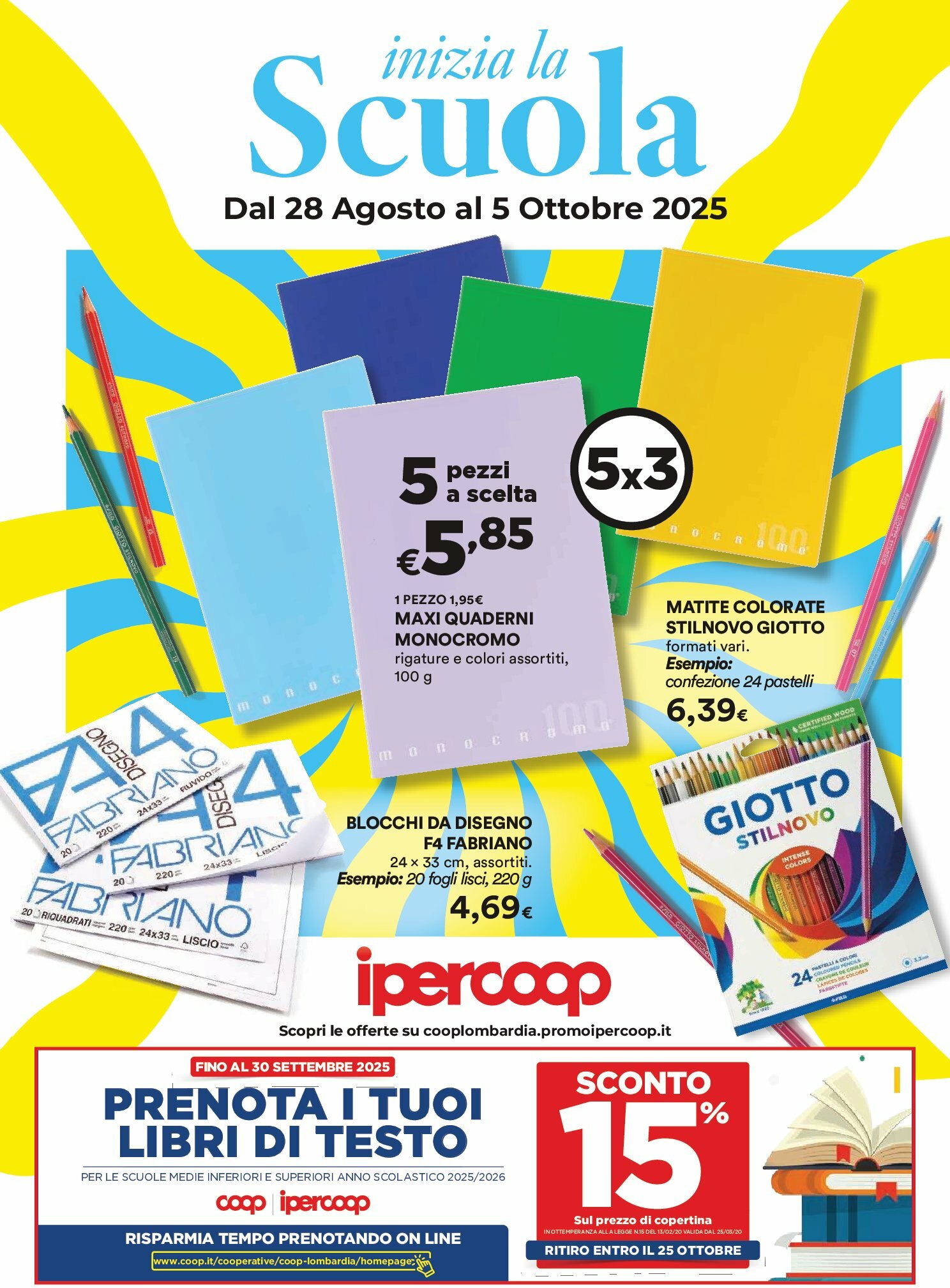 ipercoop - Volantino Ipercoop - Inizia la Scuola valido dal 28/08 al 05/10