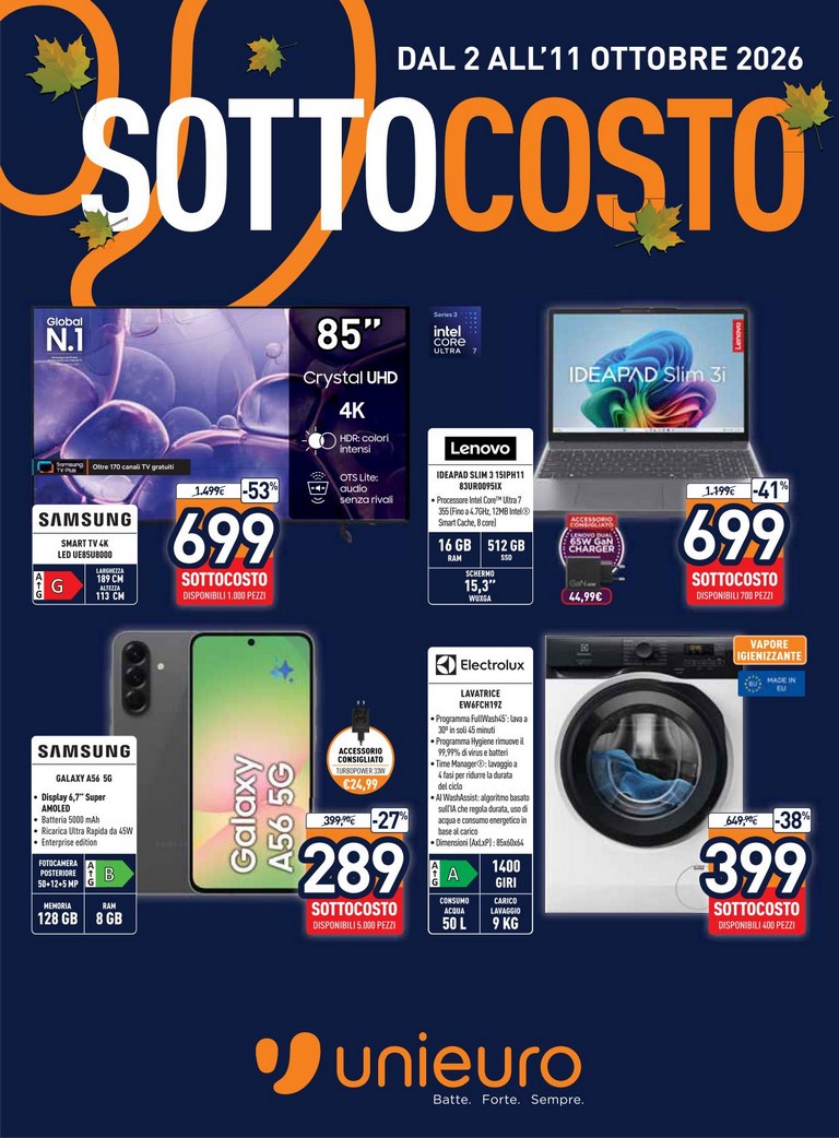 unieuro - Volantino attuale di Unieuro valido dal venerdì 02/10/2026 al domenica 11/10/2026