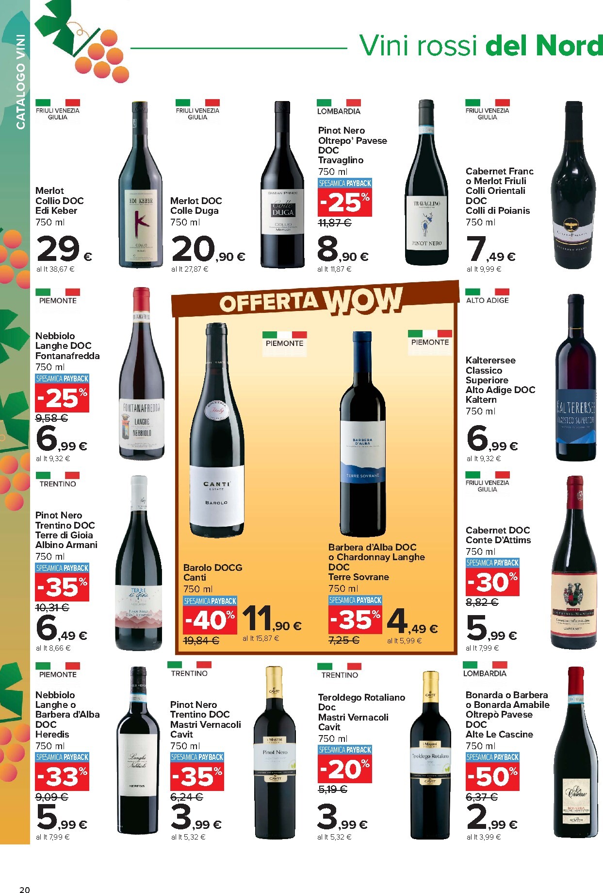 carrefour - Volantino Carrefour - Catalogo vini per la prossima settimana dal lunedì 05/10/2026 al domenica 08/11/2026 - page: 20