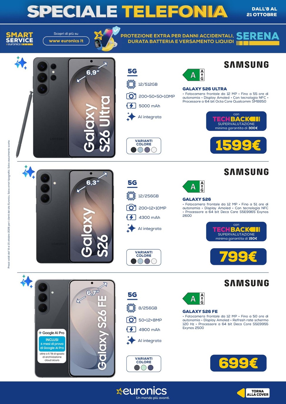 euronics - Volantino attuale di Euronics - Telefonia valido dal giovedì 08/10/2026 al mercoledì 21/10/2026 - page: 7