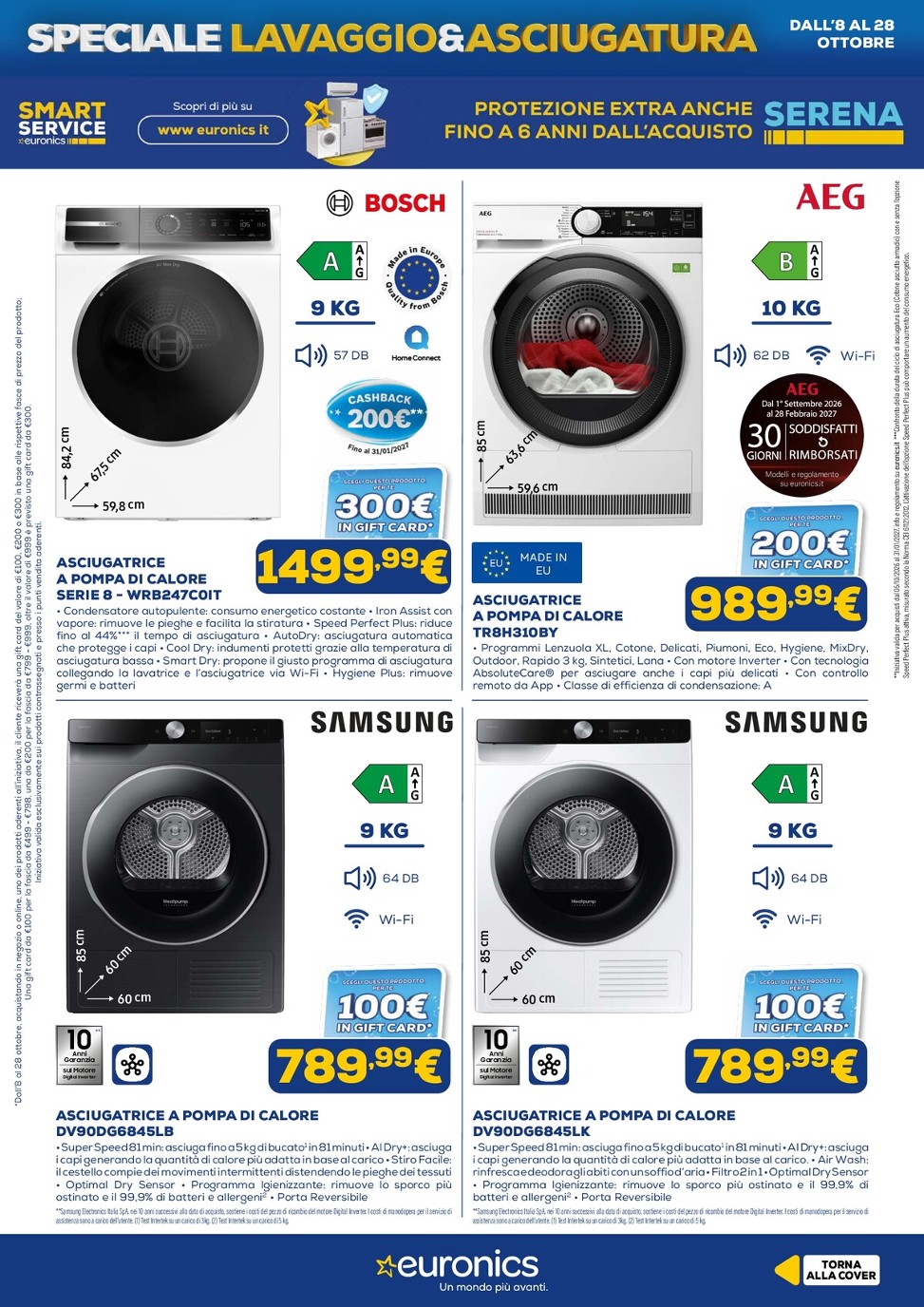 euronics - Volantino attuale di Euronics - Lavaggio & Asciugatura valido dal giovedì 08/10/2026 al mercoledì 28/10/2026 - page: 9