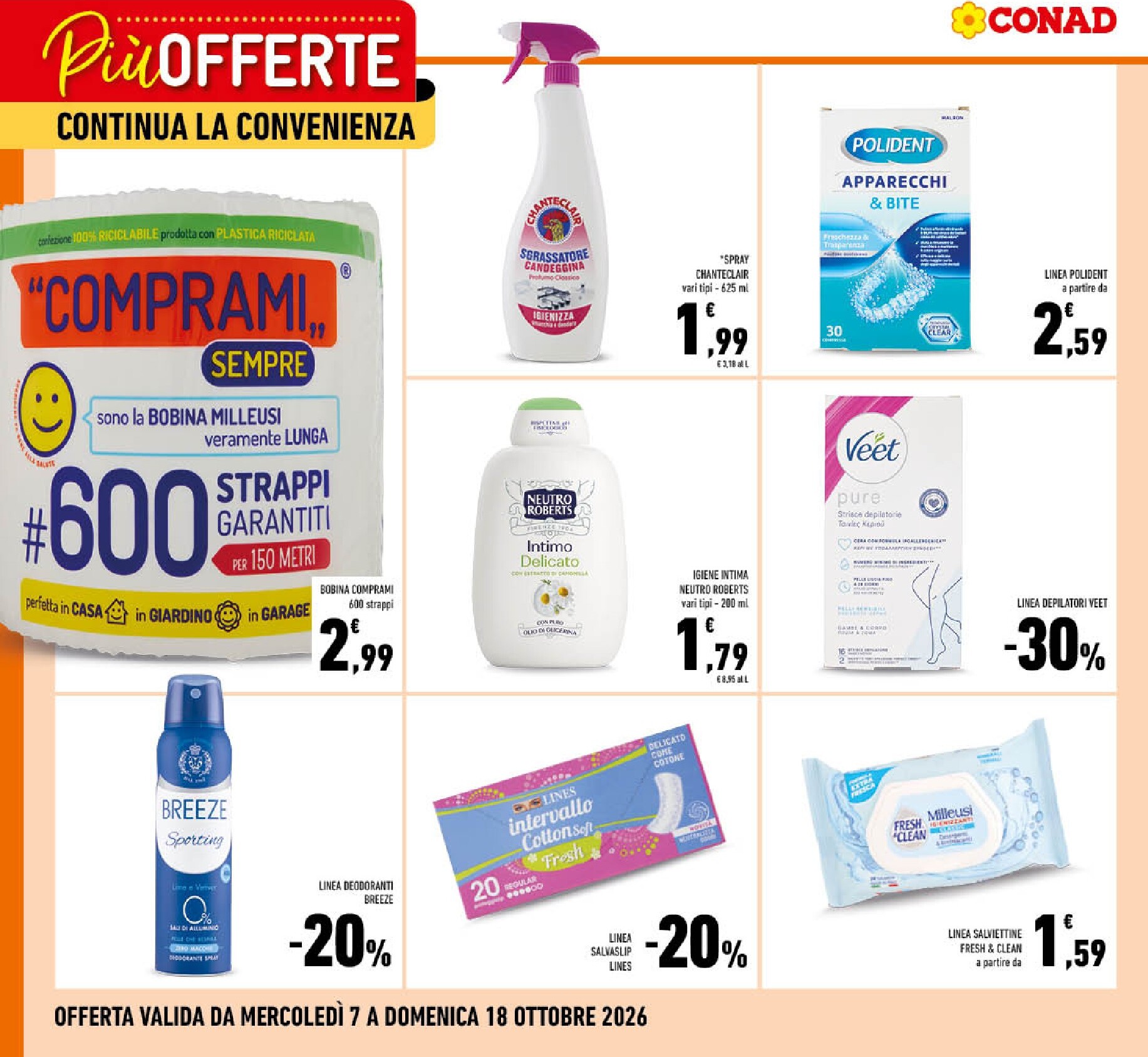 conad - Volantino attuale di Conad - Più offerte continua la convenienza valido dal mercoledì 07/10/2026 al domenica 18/10/2026 - page: 3