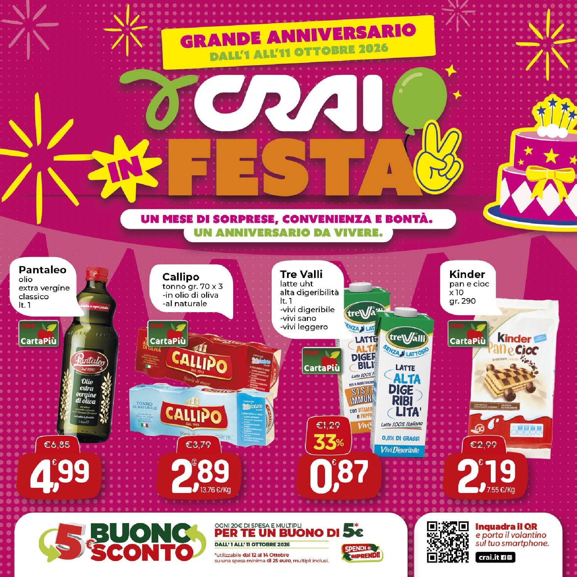 crai - Volantino attuale di Crai - Cellino San Marco Puglia valido dal giovedì 01/10/2026 al domenica 11/10/2026