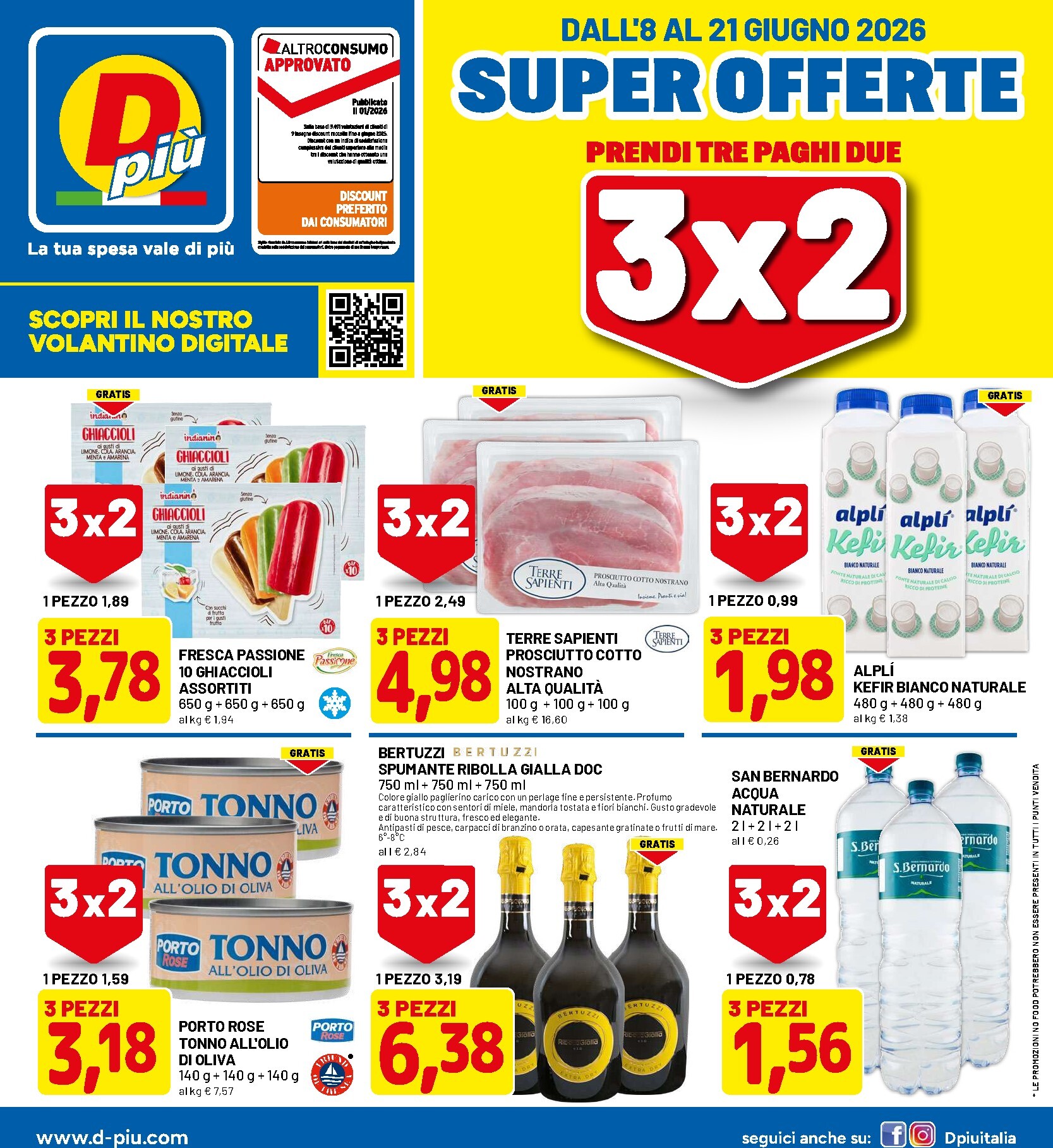 dpiu - Volantino DPiù per la prossima settimana dal lunedì 08/06/2026 al domenica 21/06/2026