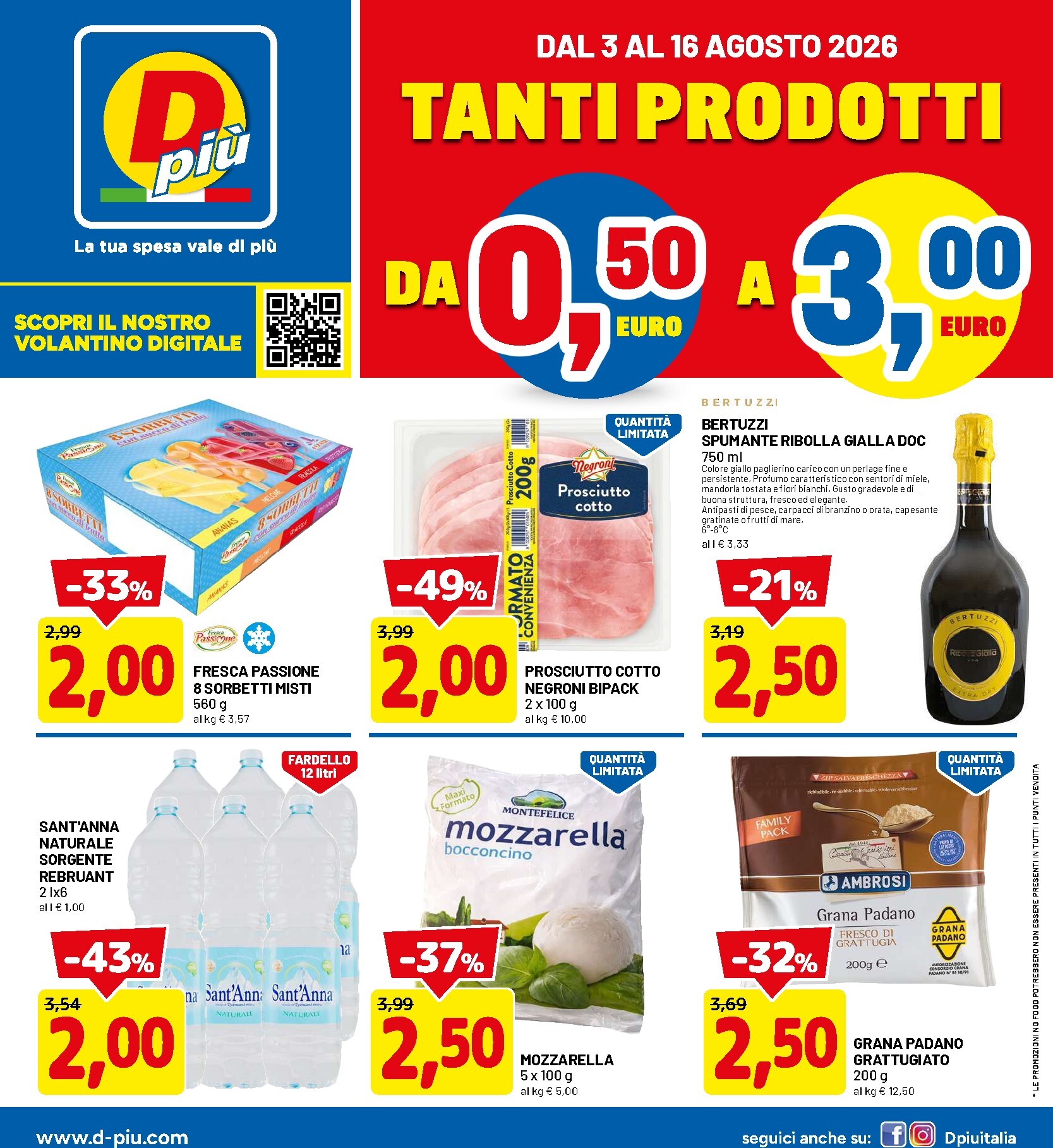 dpiu - Volantino DPiù per la prossima settimana dal lunedì 03/08/2026 al domenica 16/08/2026