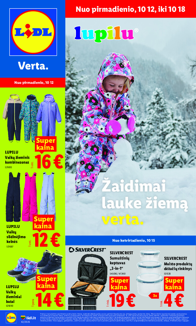 lidl - NE MAISTO PREKIŲ PASIŪLYMAI (2026-10-12 - 2026-10-18)