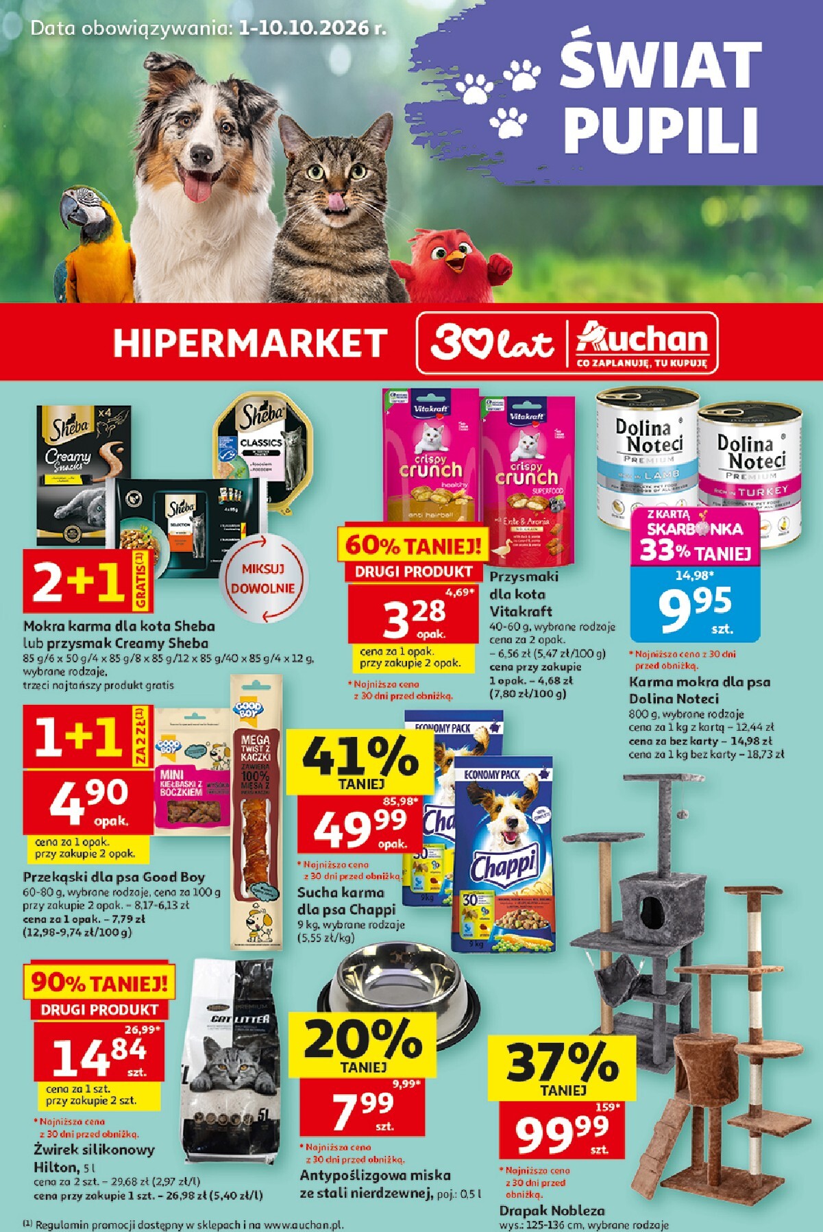 auchan - Aktualna gazetka Hipermarket Auchan - Świat Pupili ważna od 01.10.2026 do 10.10.2026