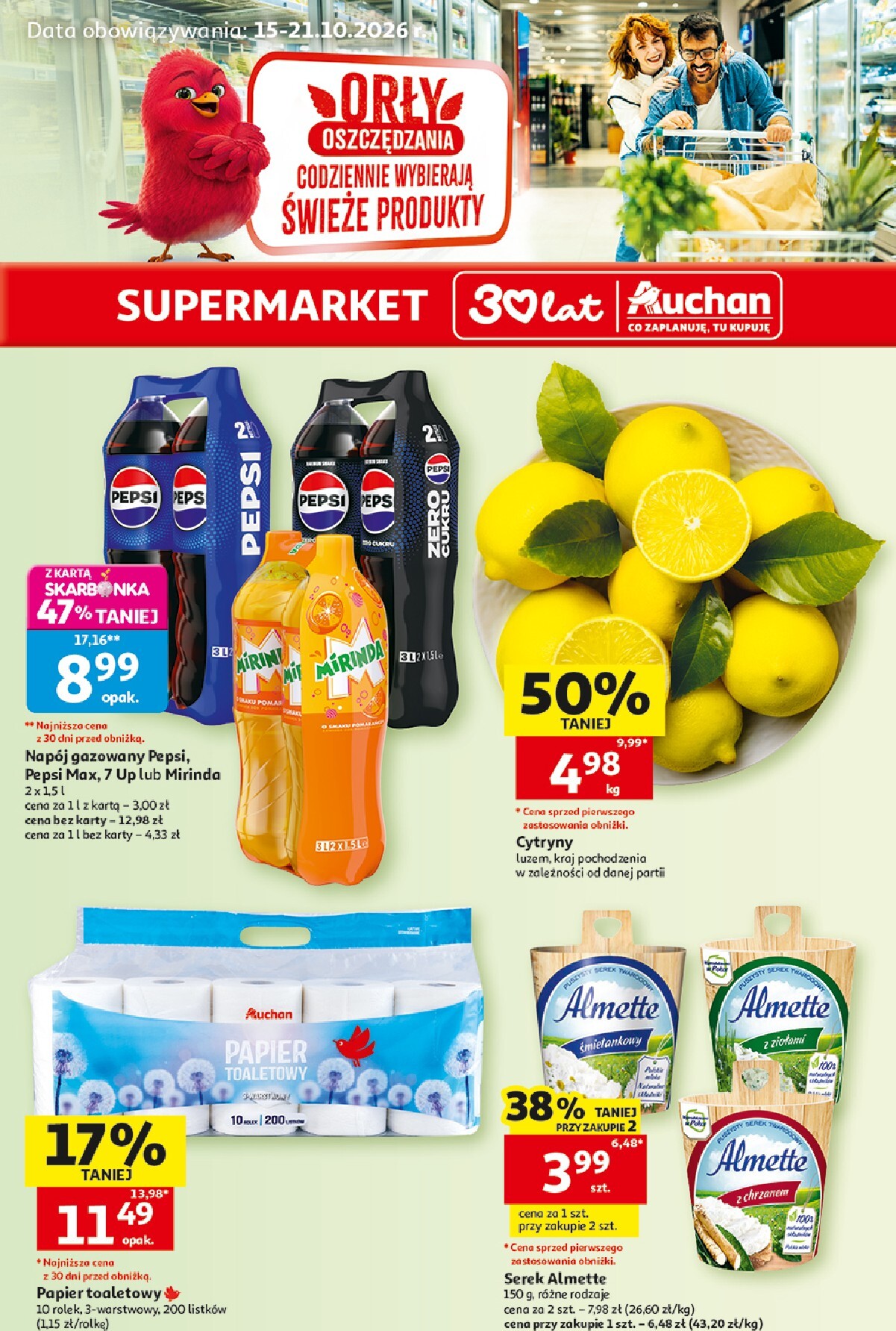 auchan - Nowa gazetka Supermarket Auchan ważna od 15.10.2026 do 21.10.2026