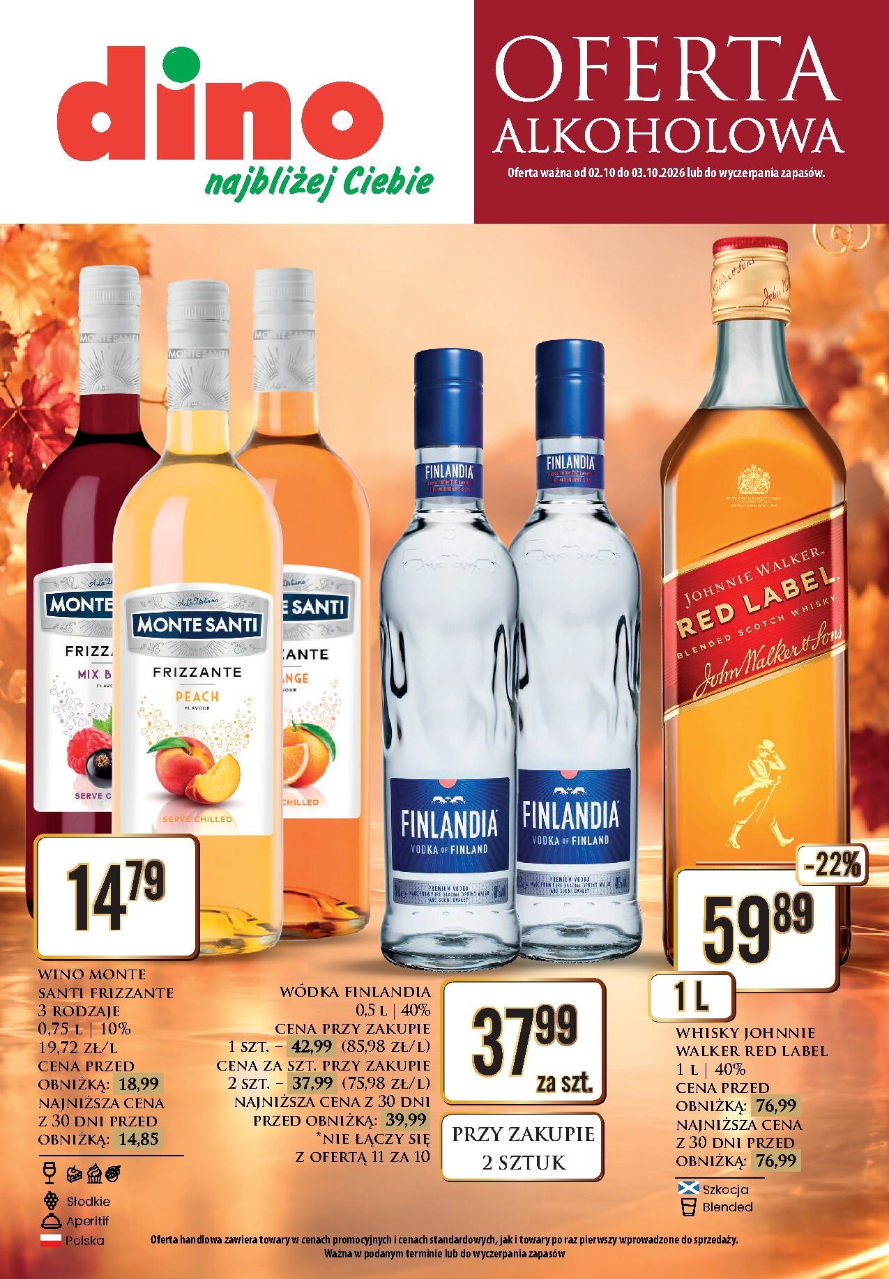 dino - Aktualna gazetka Dino - Oferta alkoholowa ważna od 02.10.2026 do 03.10.2026