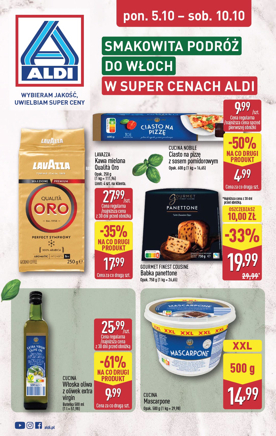 aldi - Nowa gazetka ALDI - Smakowita podróż do Włoch ważna od 05.10.2026 do 10.10.2026