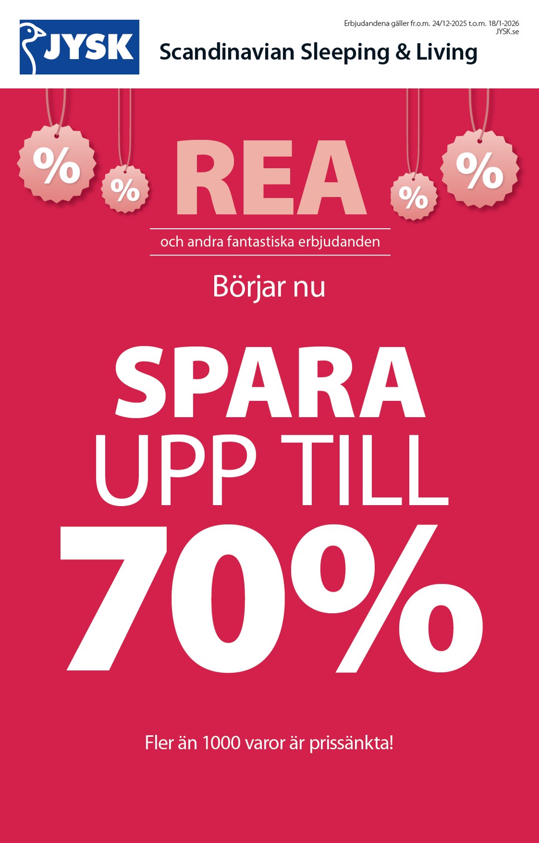 jysk - JYSK-reklambladet giltigt från 24/12 - 18/01