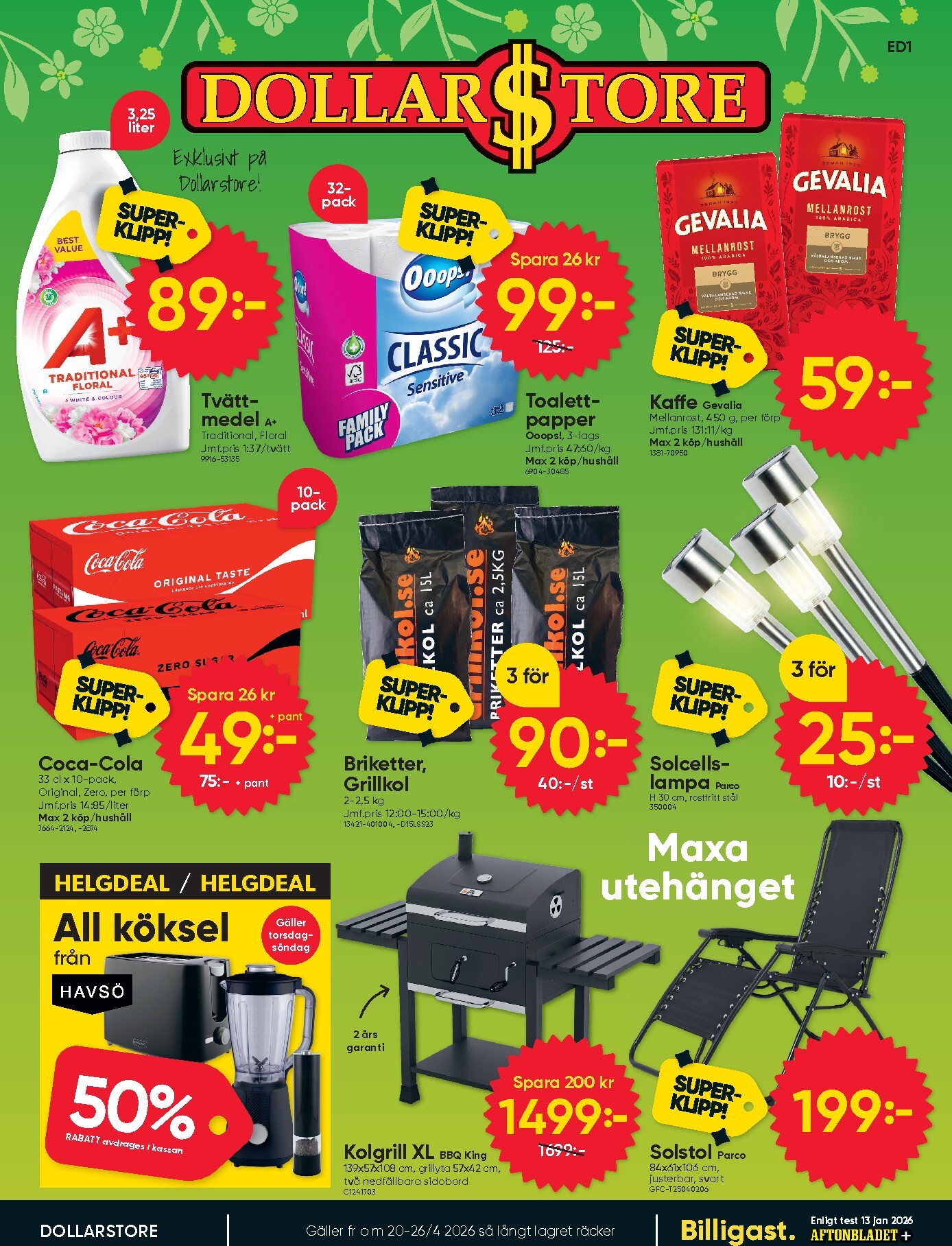 dollar-store - Aktuellt Dollar Store reklamblad giltigt från måndag 20/04/2026 till söndag 26/04/2026