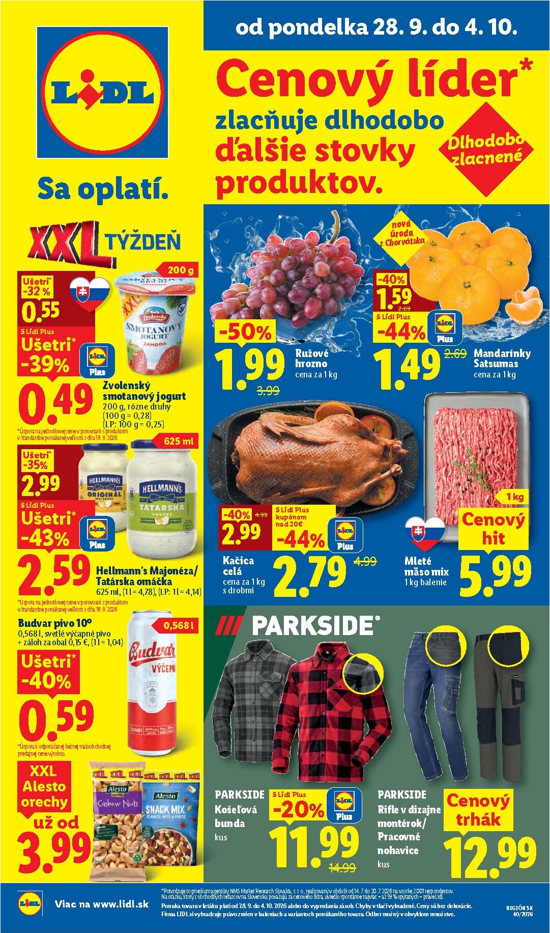 lidl - Aktuálny Lidl leták od pondelka, 28.09.2026 do nedele, 04.10.2026