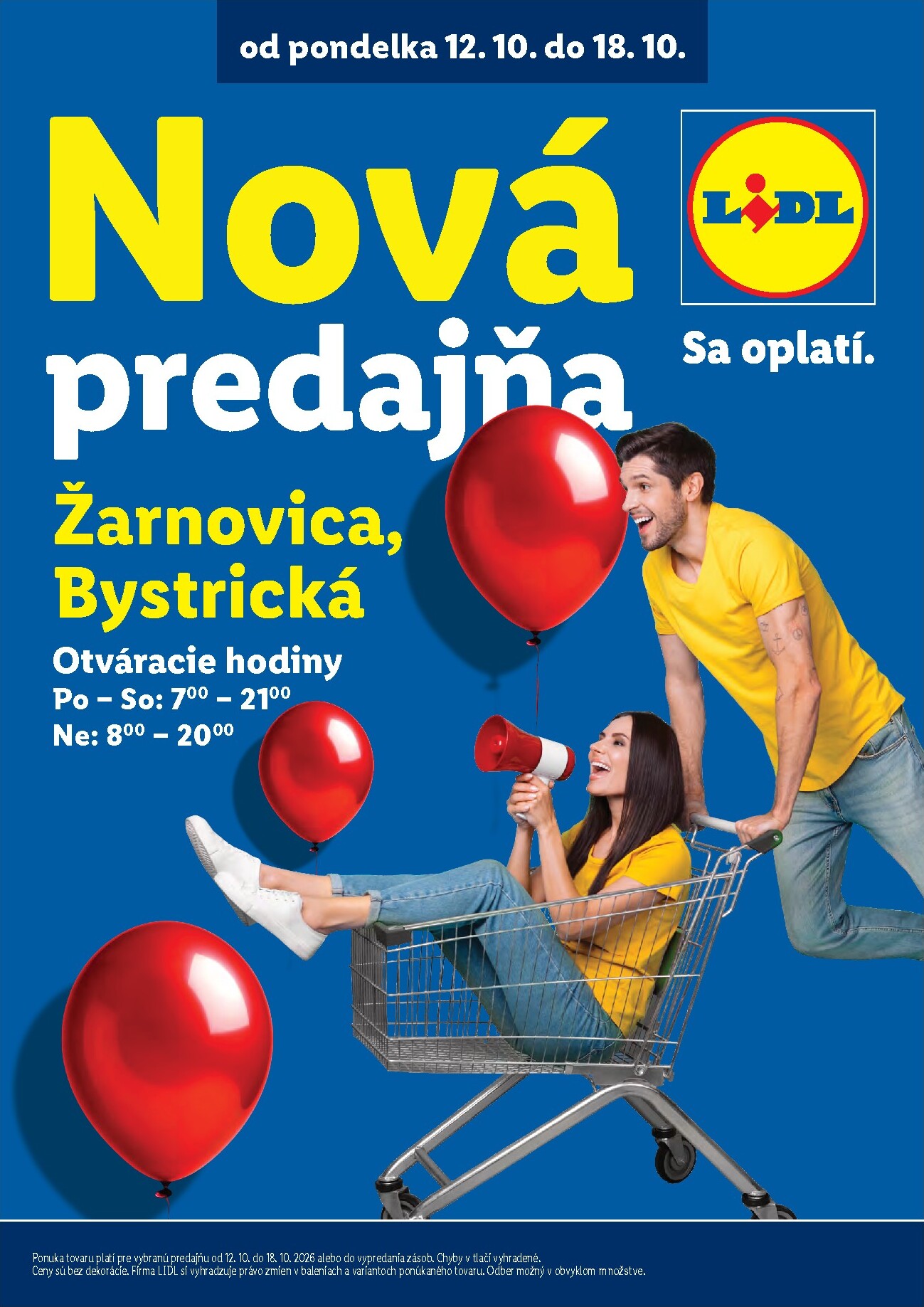 lidl - Nový Lidl - Nová predajňa v Žarnovici leták od pondelka, 12.10.2026 do nedele, 18.10.2026