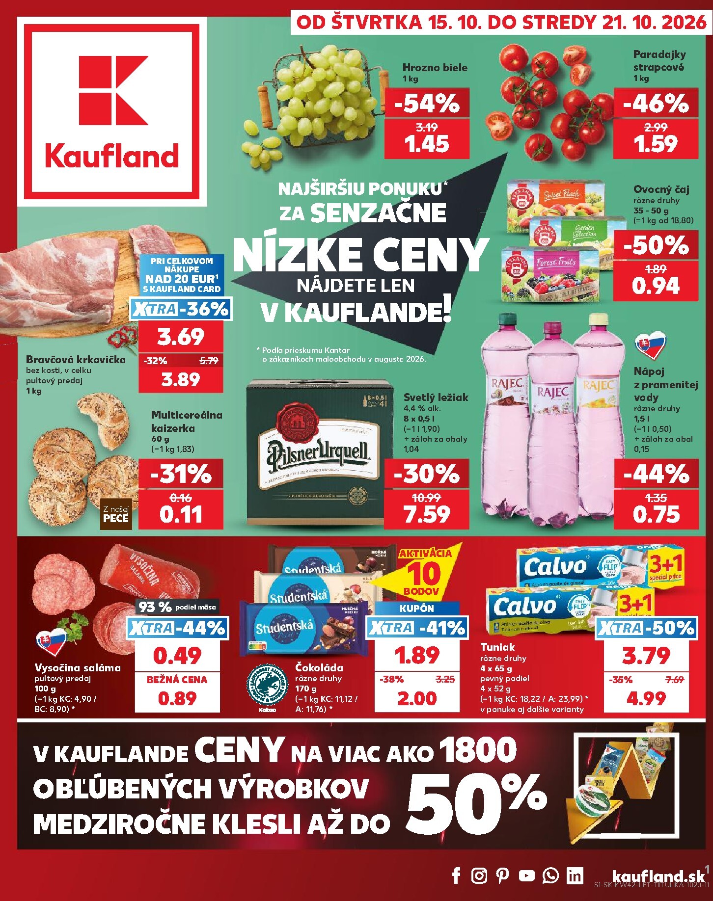 kaufland - Nový Kaufland leták od štvrtka, 15.10.2026 do stredy, 21.10.2026 - page: 1