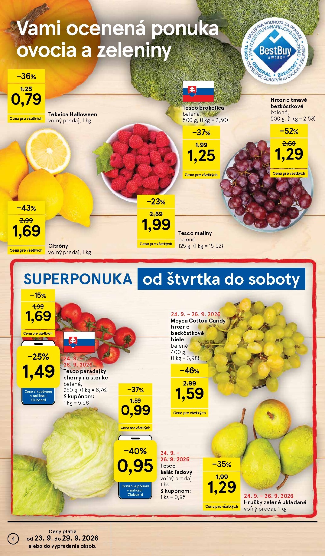 tesco - Nový Tesco leták od stredy, 23.09.2026 do utorka, 29.09.2026 - page: 4