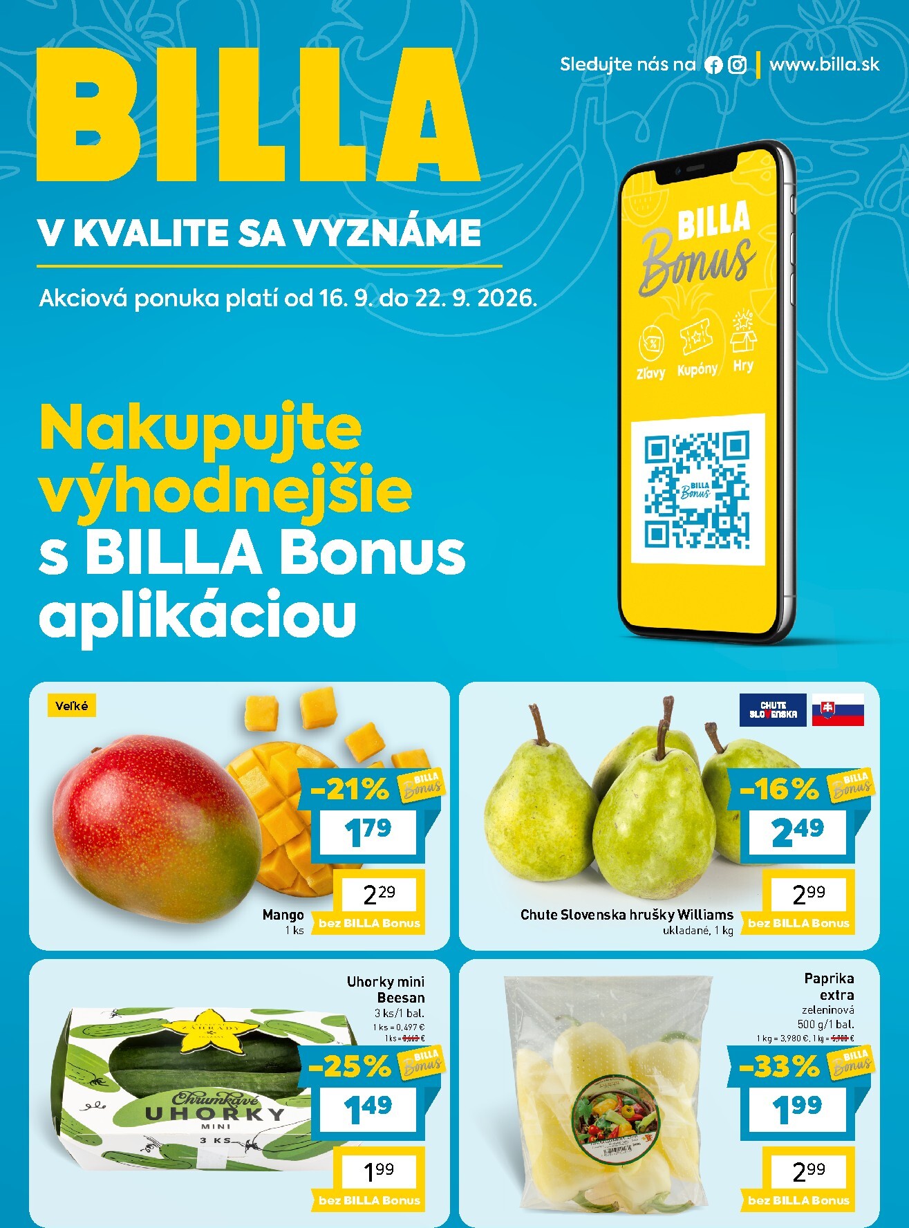 billa - Nový Billa - Bonus leták leták od stredy, 16.09.2026 do utorka, 22.09.2026