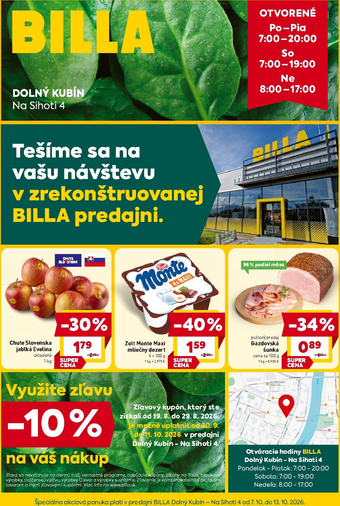 billa - Aktuálny Billa - Dolný Kubín leták od stredy, 07.10.2026 do utorka, 13.10.2026