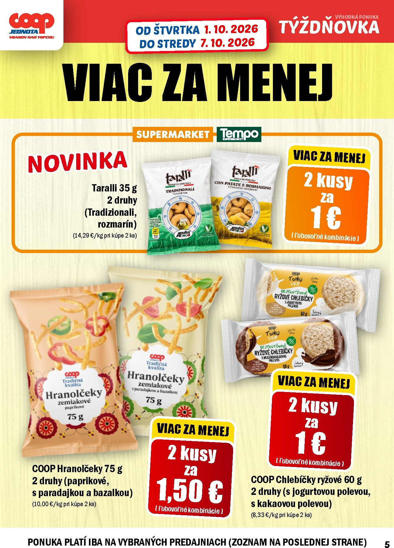 coop-jednota - Aktuálny COOP Jednota - Vranov nad Topľou leták od štvrtka, 01.10.2026 do stredy, 07.10.2026 - page: 5