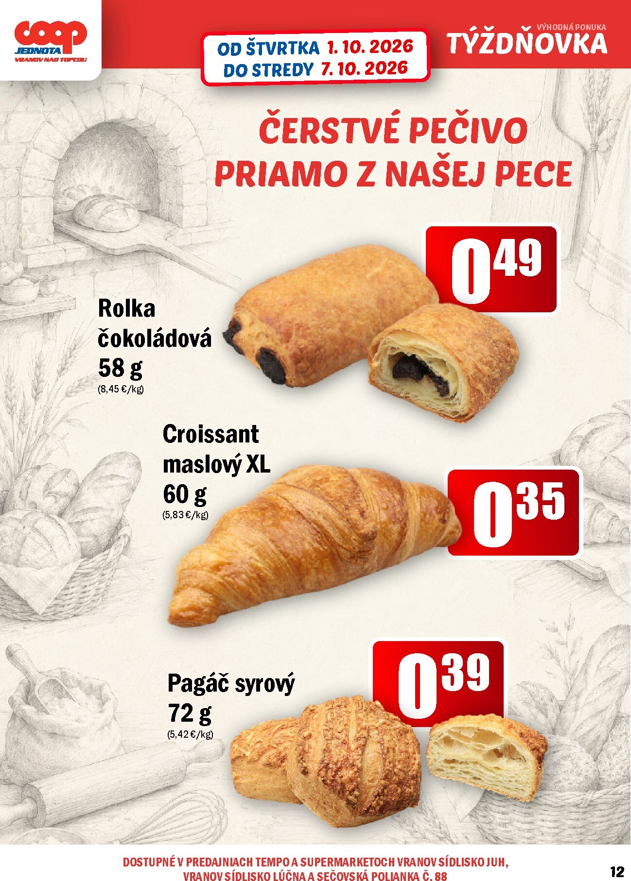 coop-jednota - Aktuálny COOP Jednota - Vranov nad Topľou leták od štvrtka, 01.10.2026 do stredy, 07.10.2026 - page: 12
