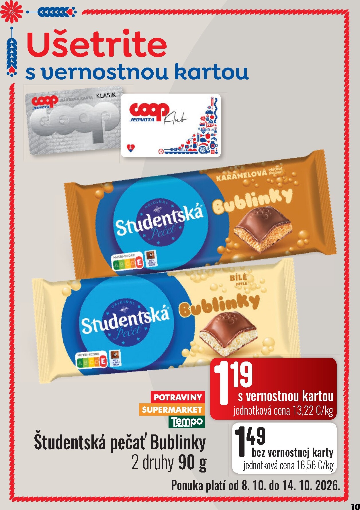 coop-jednota - Aktuálny COOP Jednota - Vranov nad Topľou leták od štvrtka, 08.10.2026 do stredy, 14.10.2026 - page: 10