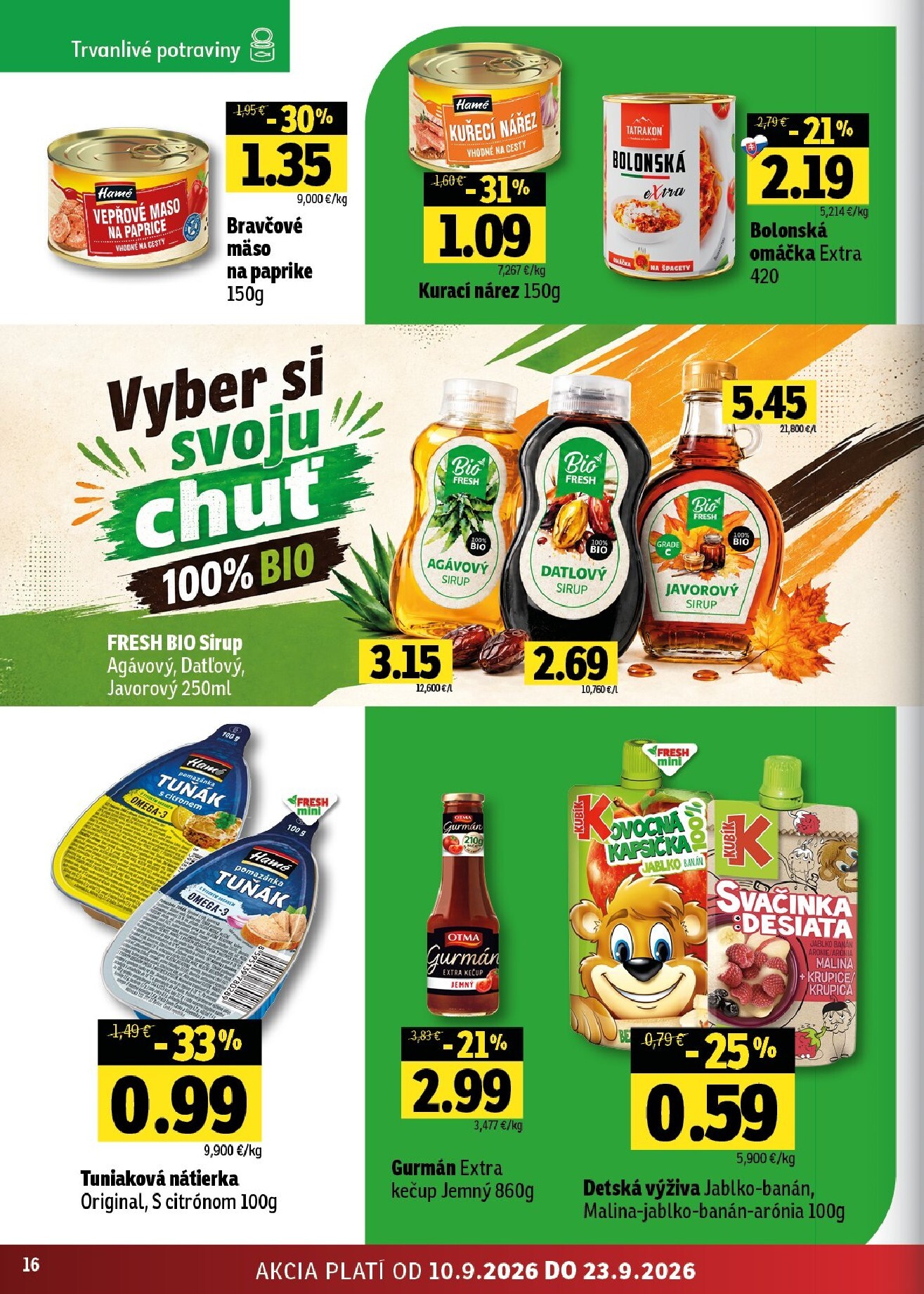 fresh - Nový Fresh leták od štvrtka, 10.09.2026 do stredy, 23.09.2026 - page: 16