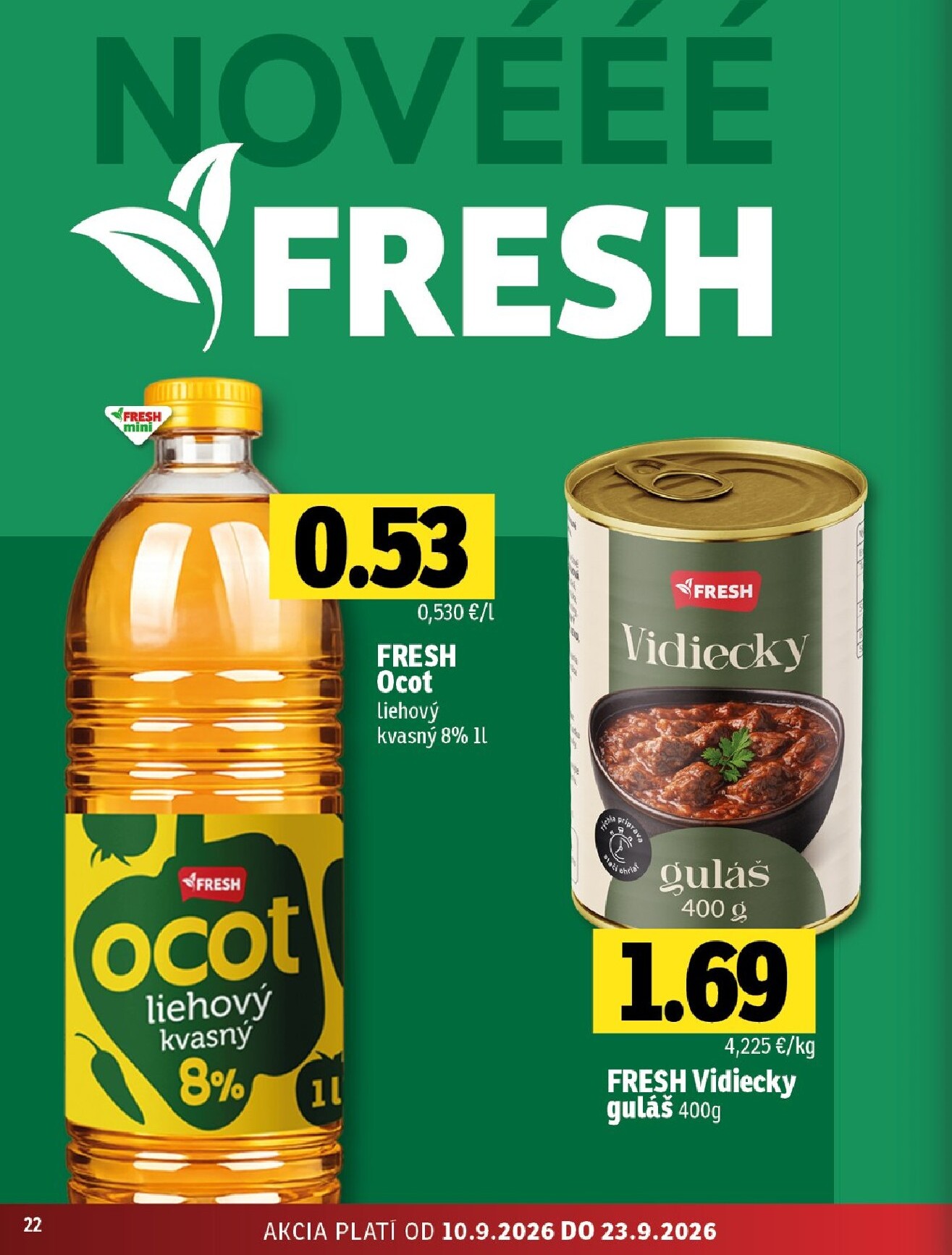 fresh - Nový Fresh - Východné Slovensko leták od štvrtka, 10.09.2026 do stredy, 23.09.2026 - page: 22