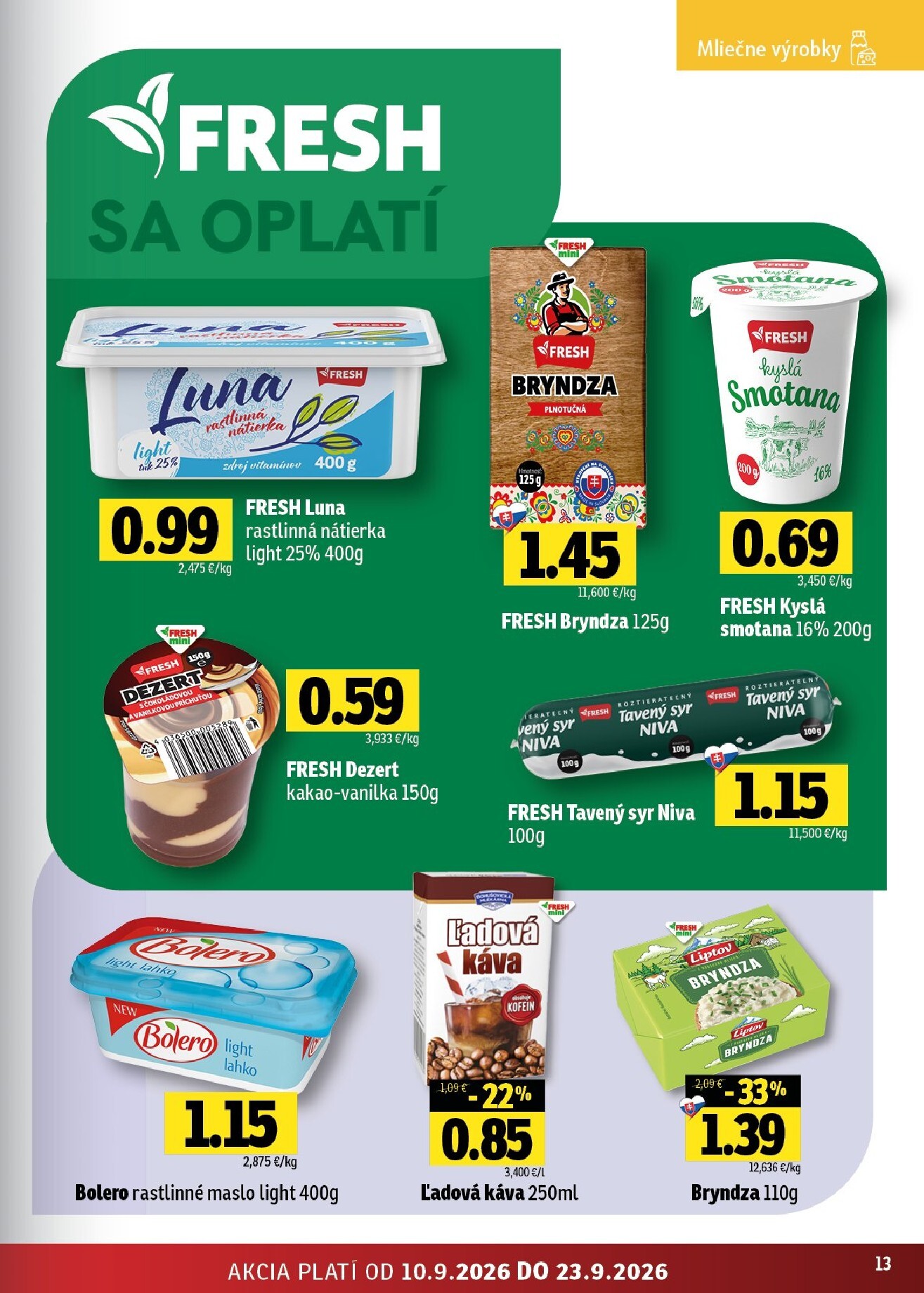 fresh - Aktuálny Fresh - Stredné a západné Slovensko leták od štvrtka, 10.09.2026 do stredy, 23.09.2026 - page: 13