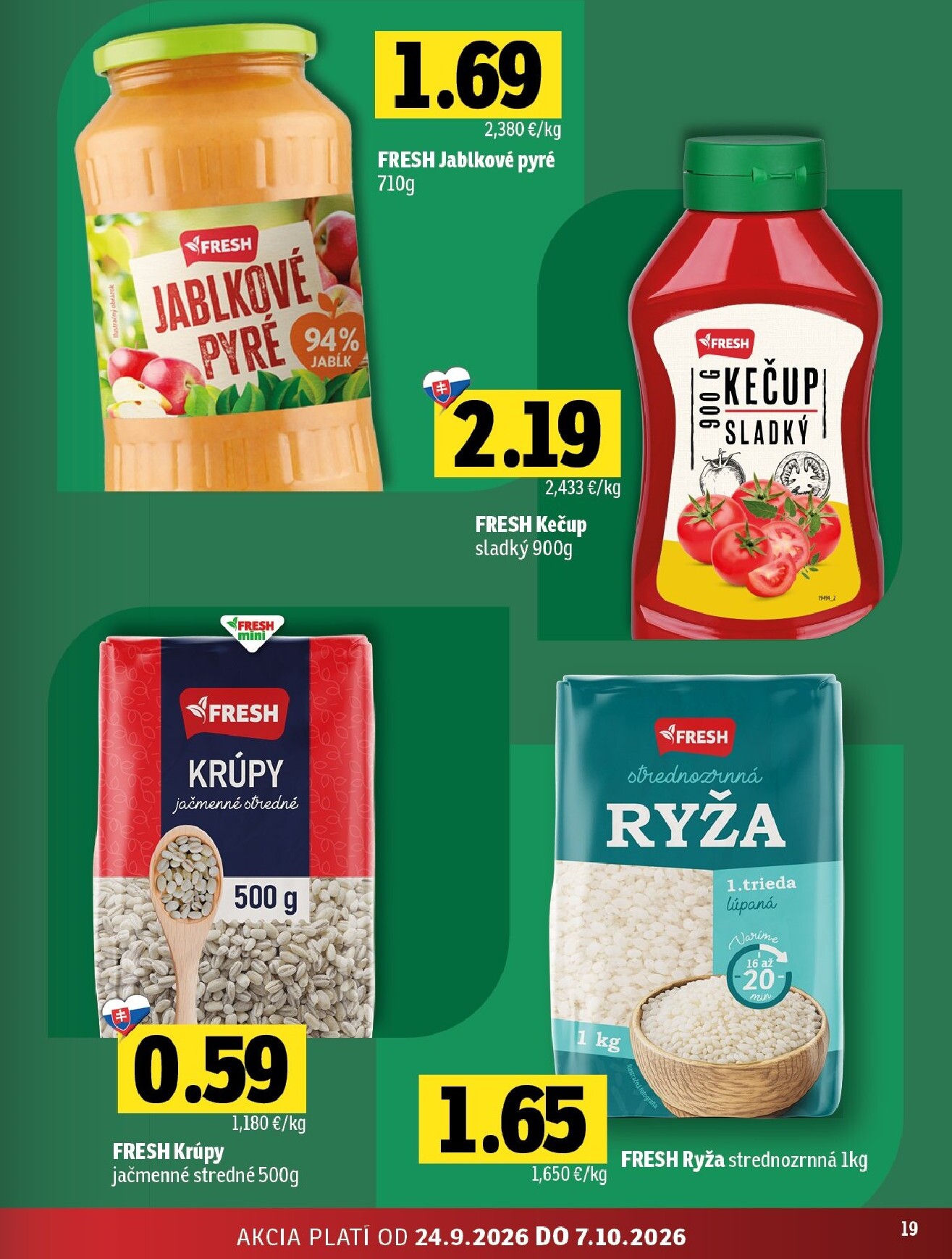 fresh - Nový Fresh - Stredné a západné Slovensko leták od štvrtka, 24.09.2026 do stredy, 07.10.2026 - page: 19