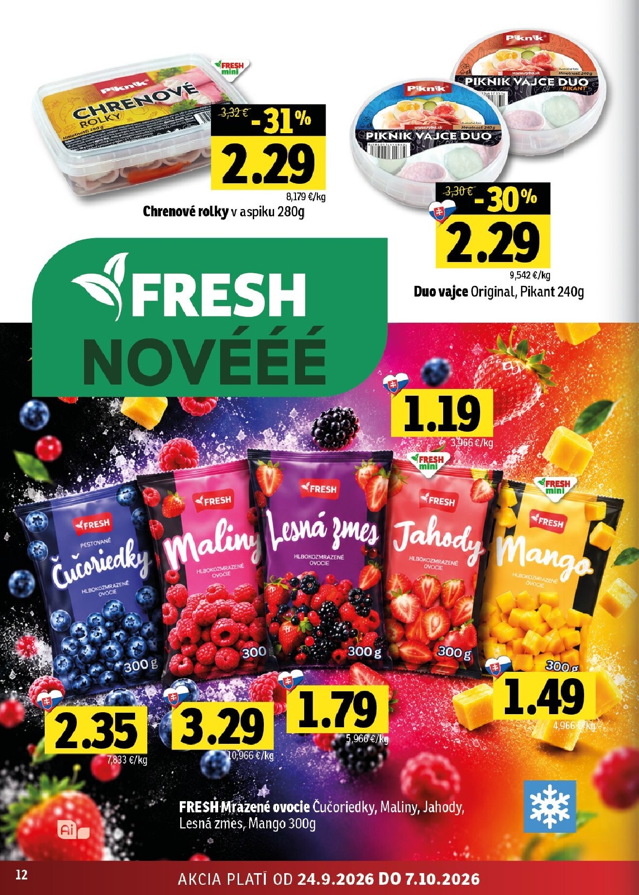 fresh - Nový Fresh - Stredné a západné Slovensko leták od štvrtka, 24.09.2026 do stredy, 07.10.2026 - page: 12