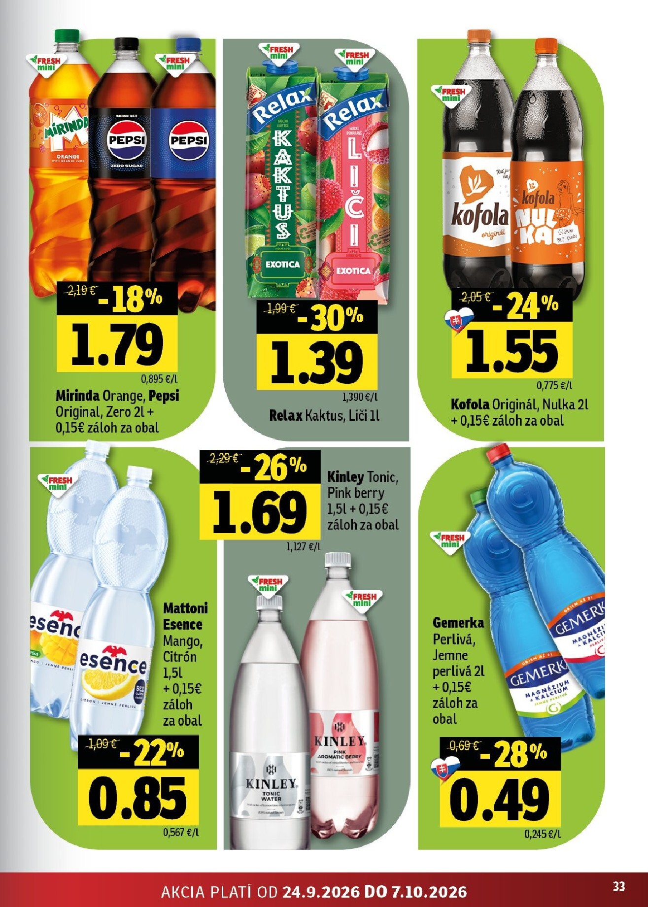 fresh - Nový Fresh - Stredné a západné Slovensko leták od štvrtka, 24.09.2026 do stredy, 07.10.2026 - page: 33