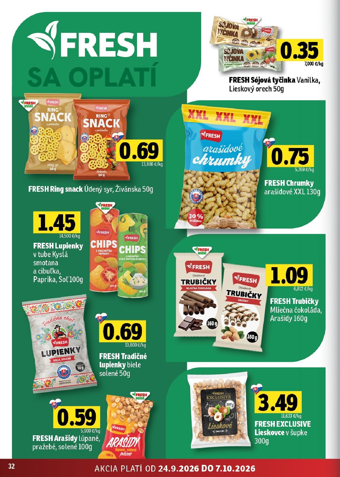 fresh - Nový Fresh - Východné Slovensko leták od štvrtka, 24.09.2026 do stredy, 07.10.2026 - page: 32