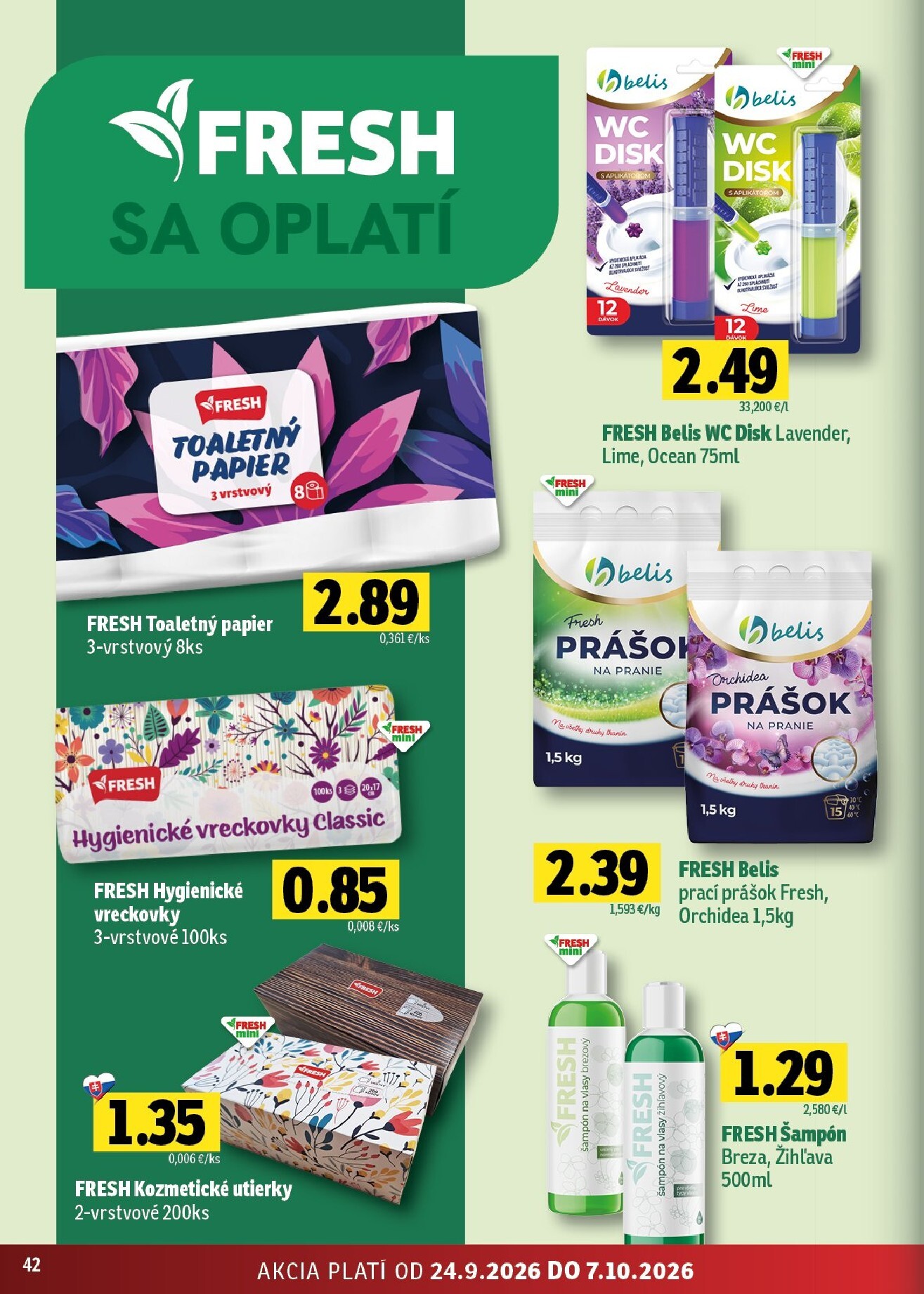 fresh - Nový Fresh - Východné Slovensko leták od štvrtka, 24.09.2026 do stredy, 07.10.2026 - page: 42