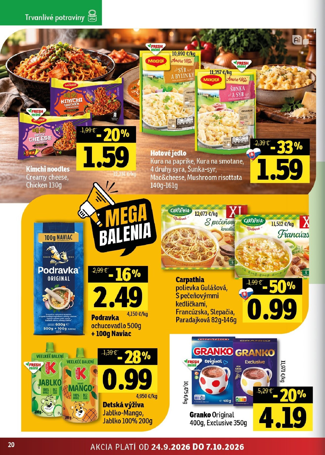 fresh - Nový Fresh - Východné Slovensko leták od štvrtka, 24.09.2026 do stredy, 07.10.2026 - page: 20