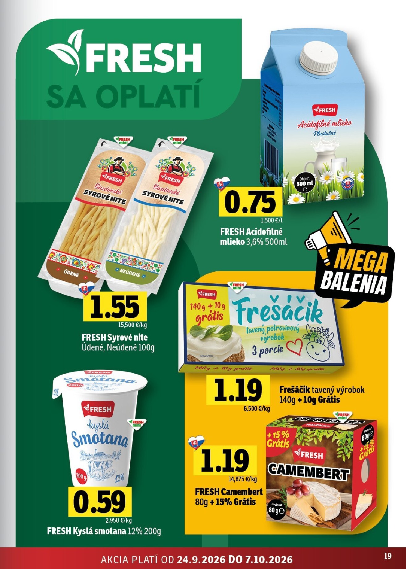 fresh - Nový Fresh - Východné Slovensko leták od štvrtka, 24.09.2026 do stredy, 07.10.2026 - page: 19