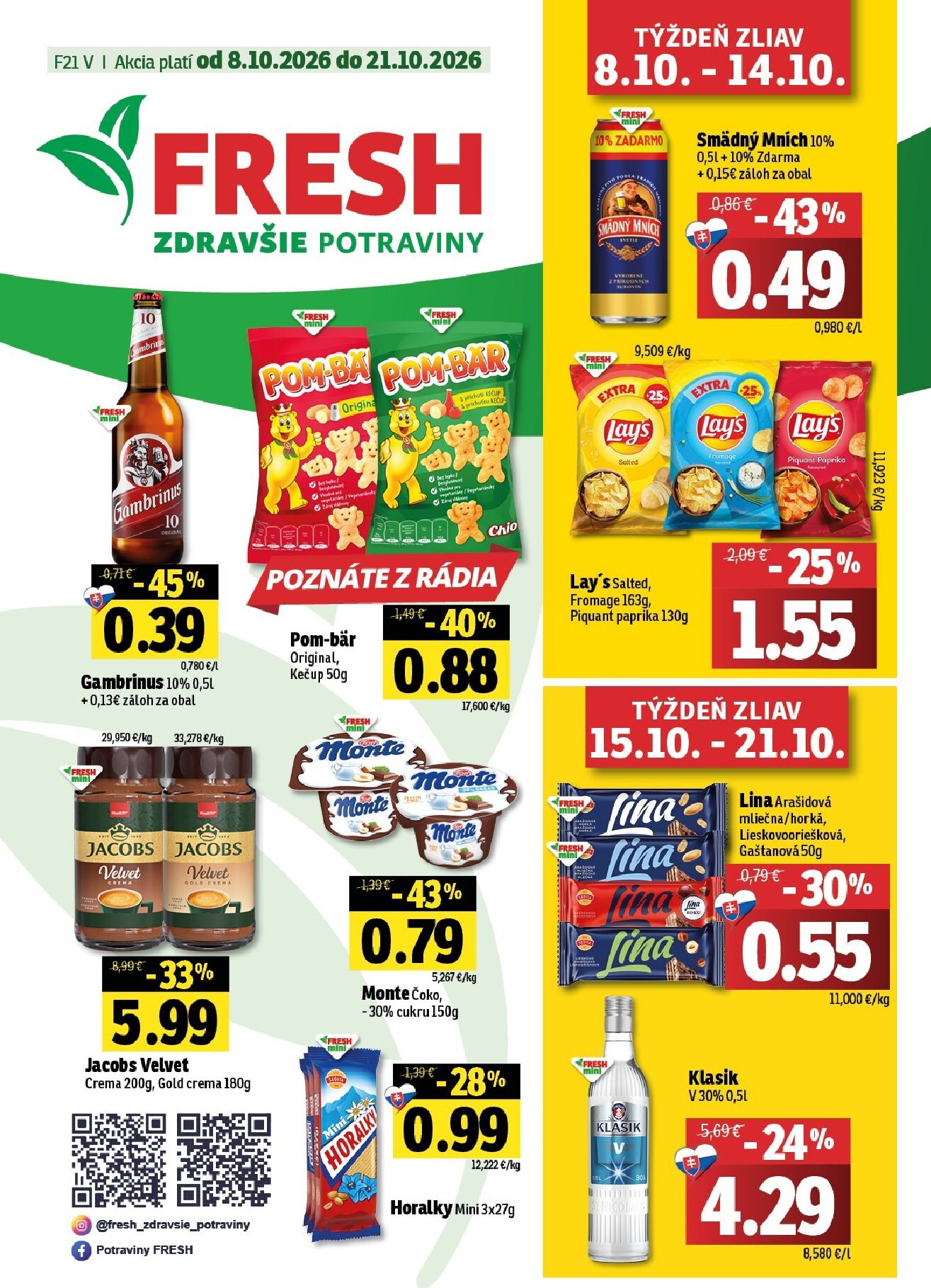 fresh - Nový Fresh - Východné Slovensko leták od štvrtka, 08.10.2026 do stredy, 21.10.2026