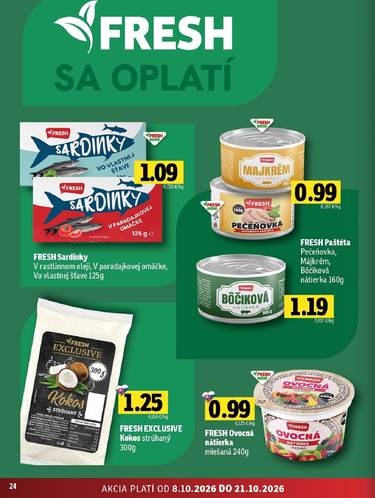 fresh - Nový Fresh - Východné Slovensko leták od štvrtka, 08.10.2026 do stredy, 21.10.2026 - page: 24