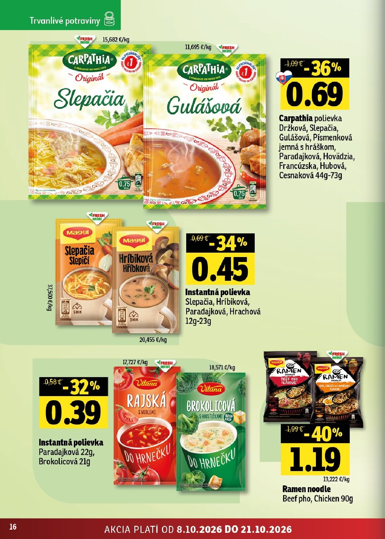 fresh - Nový Fresh - Stredné a západné Slovensko leták od štvrtka, 08.10.2026 do stredy, 21.10.2026 - page: 16
