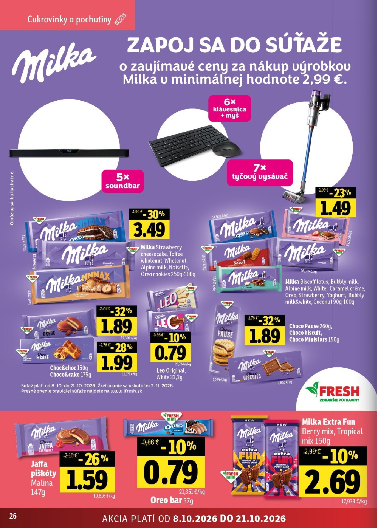 fresh - Nový Fresh - Stredné a západné Slovensko leták od štvrtka, 08.10.2026 do stredy, 21.10.2026 - page: 26